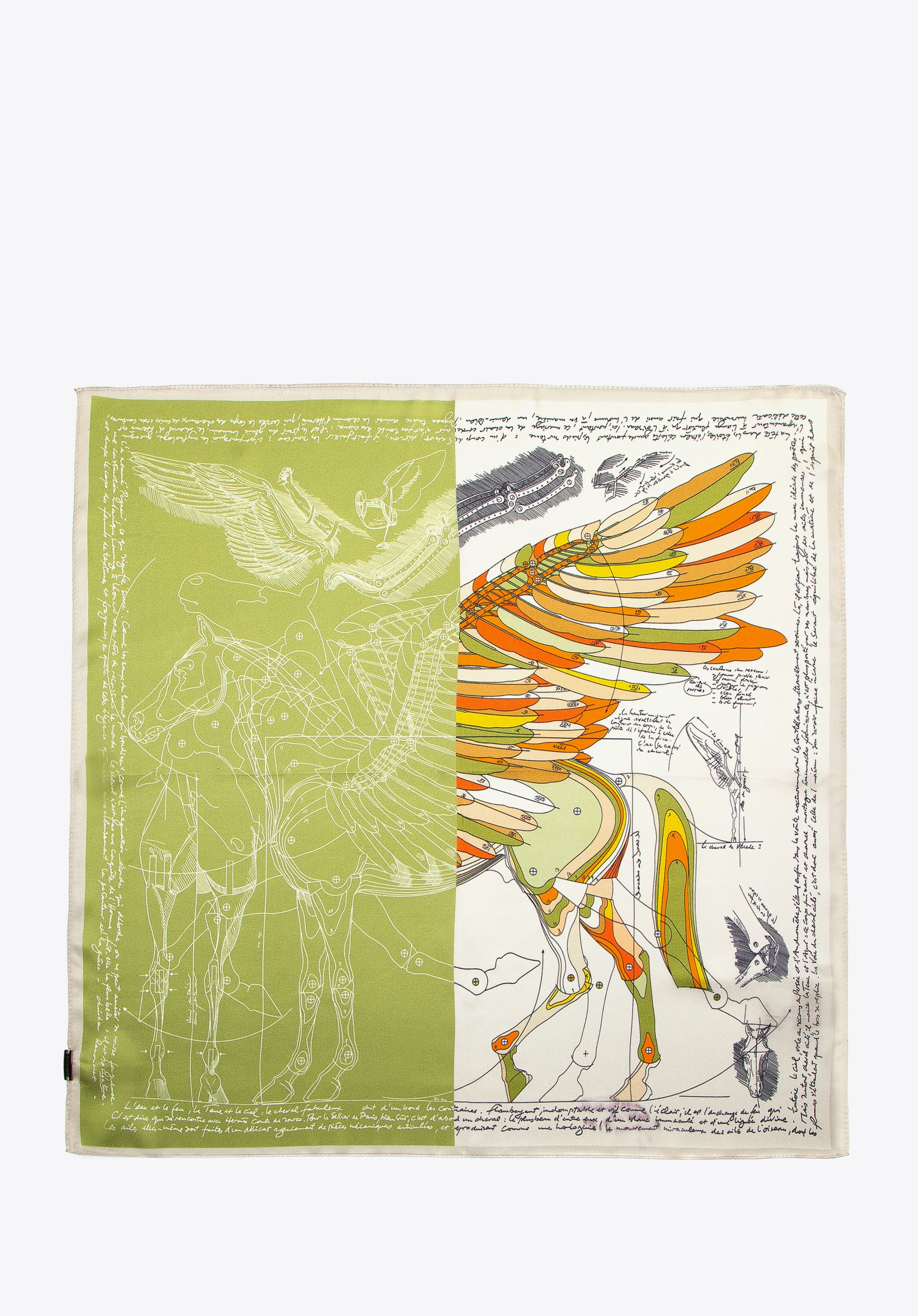 Damska apaszka jedwabna we wzory