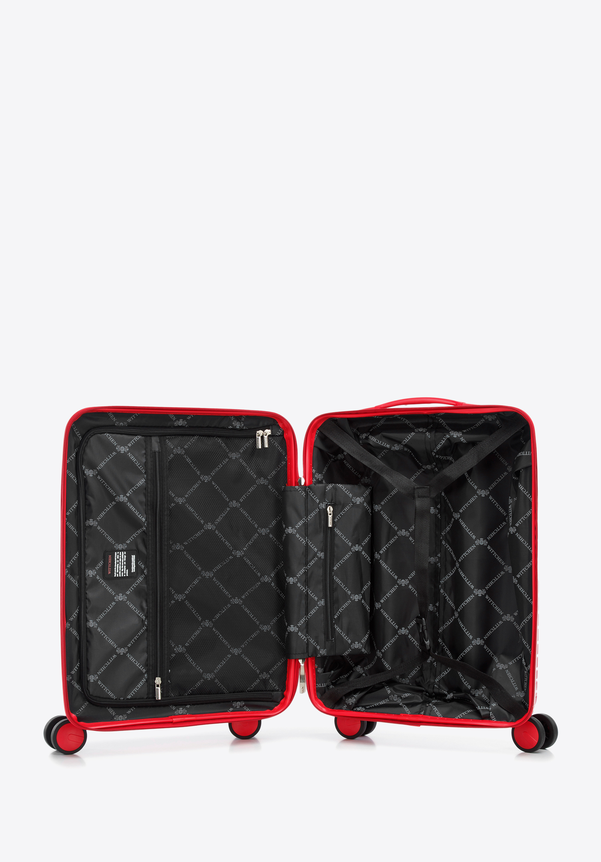 Walizka kabinowa z polipropylenu z błyszczącymi paskami