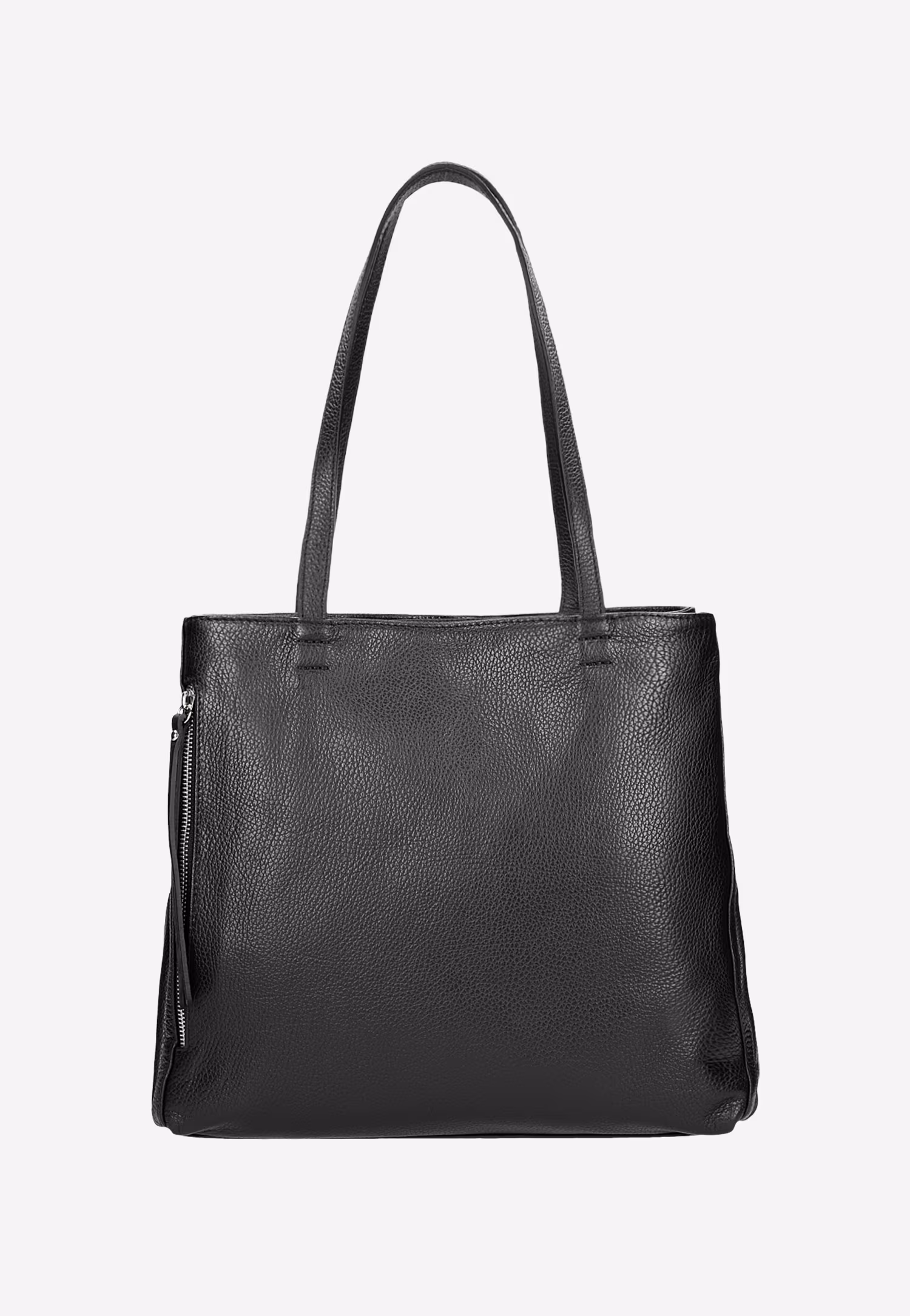 Czarna skórzana torebka damska duża