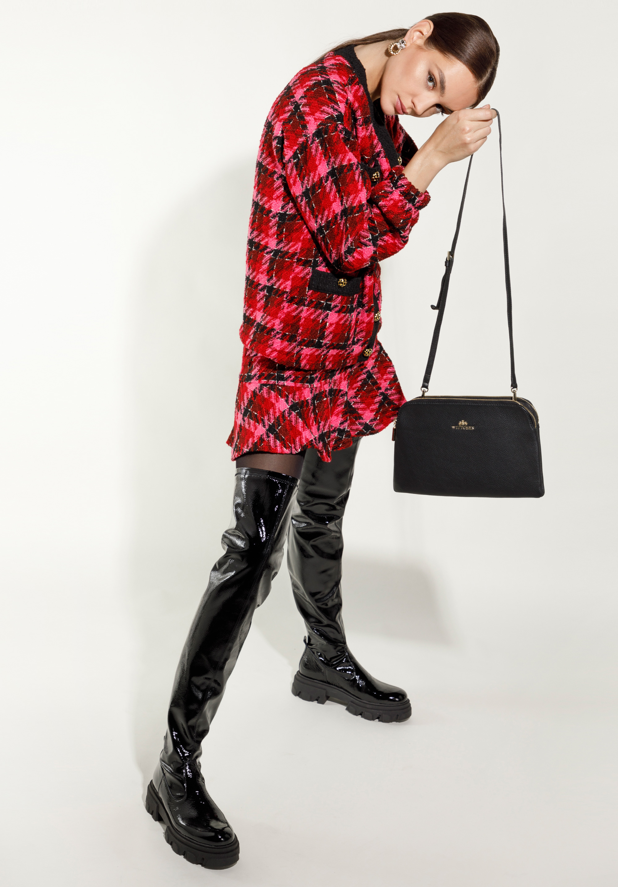 Damska listonoszka skórzana dwukomorowa klasyczna