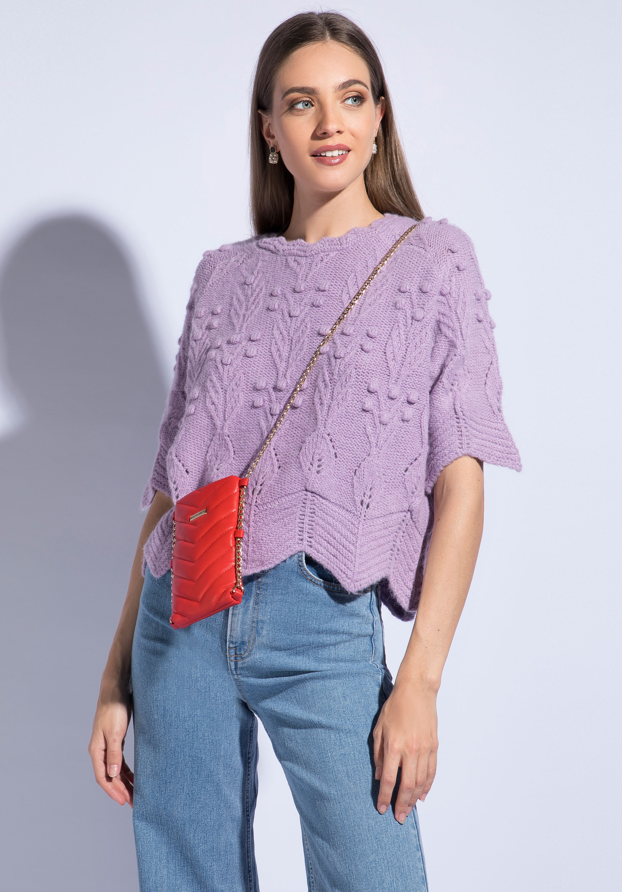 Minitorebka z pikowanej ekoskóry prostokątna na łańcuszku