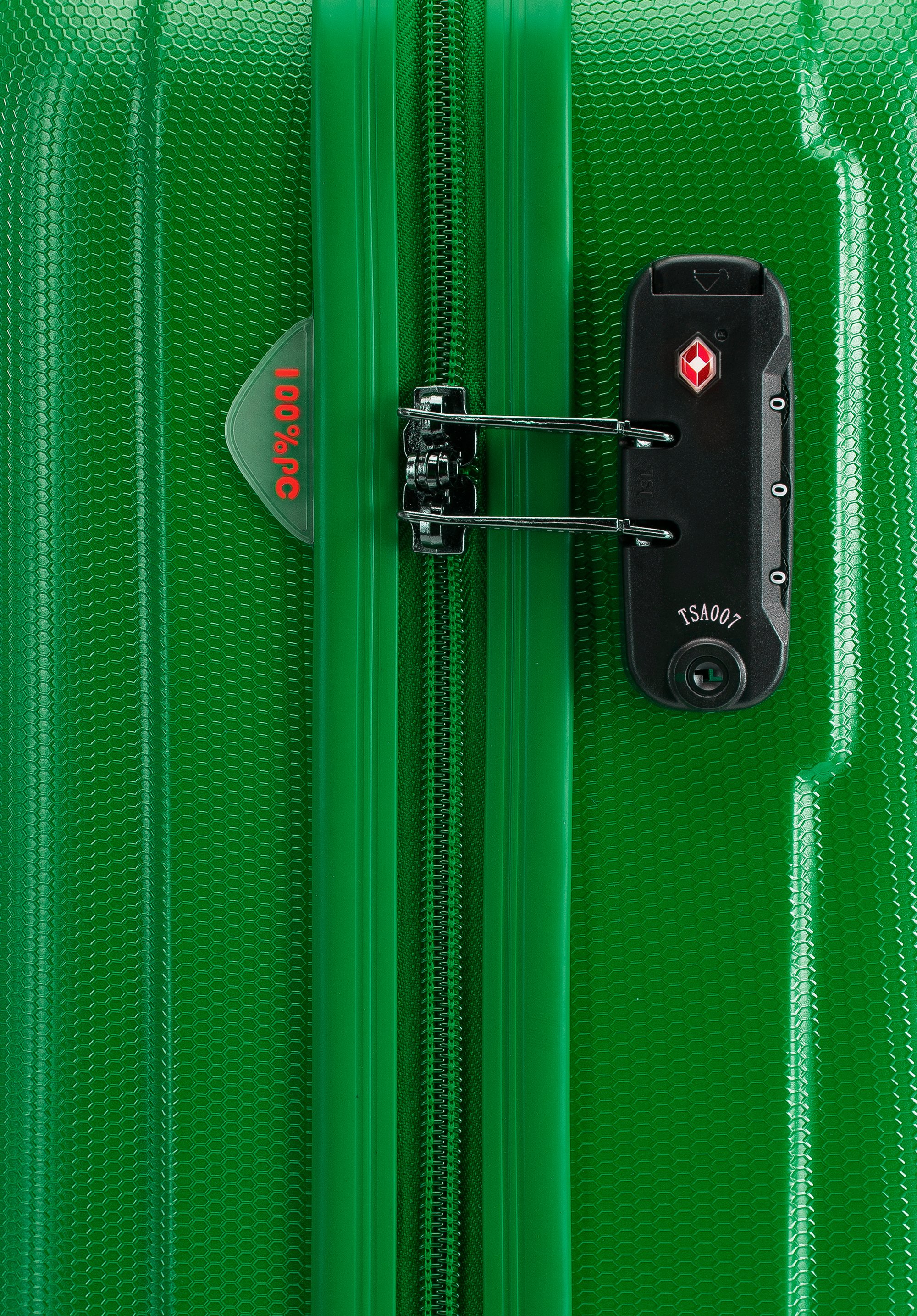 Walizka kabinowa z polikarbonu z pionowymi tłoczeniami