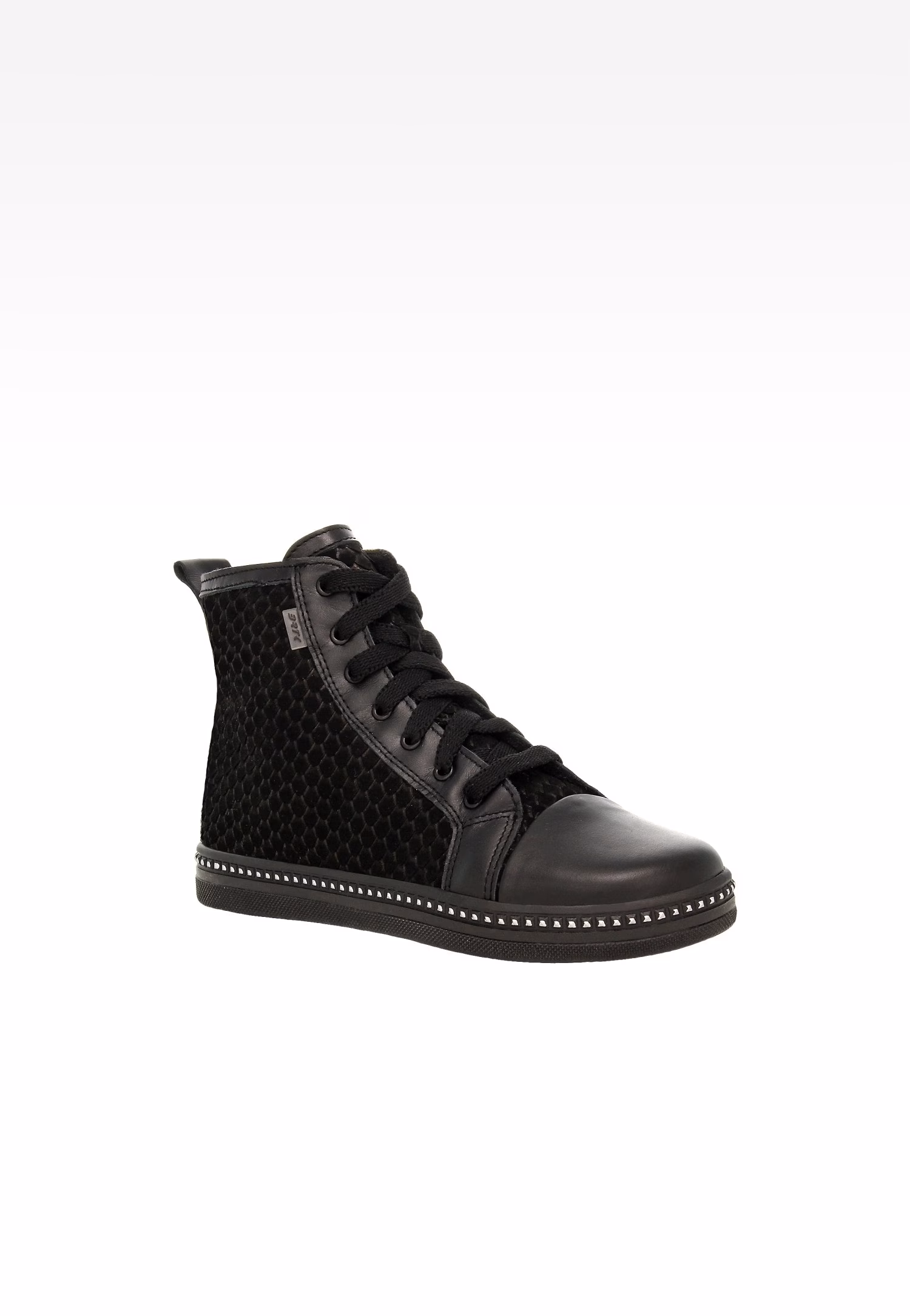 Bordowe skórzane trampki dla dziewcząt 17133-09