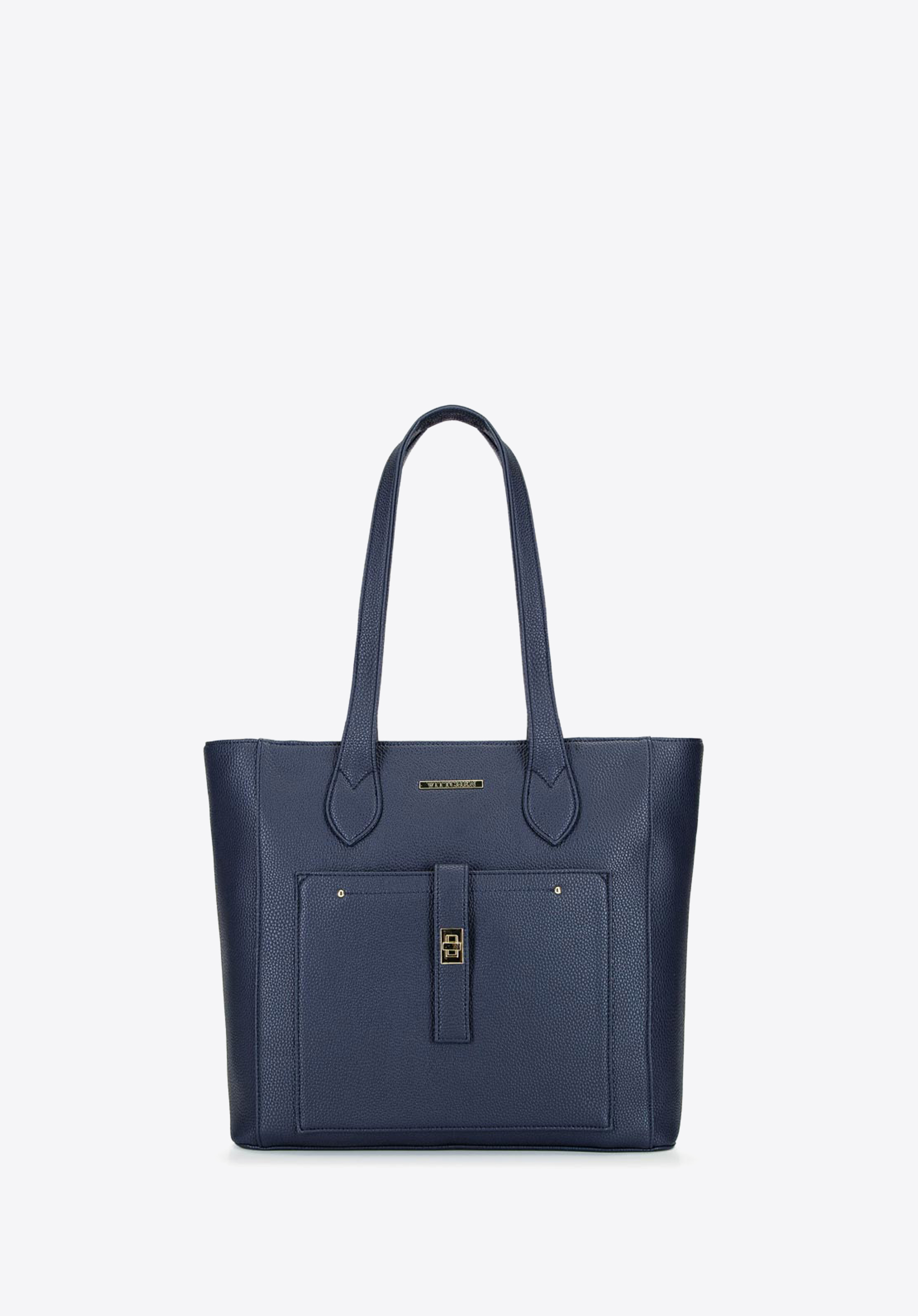 Torebka shopperka klasyczna z kieszenią z przodu