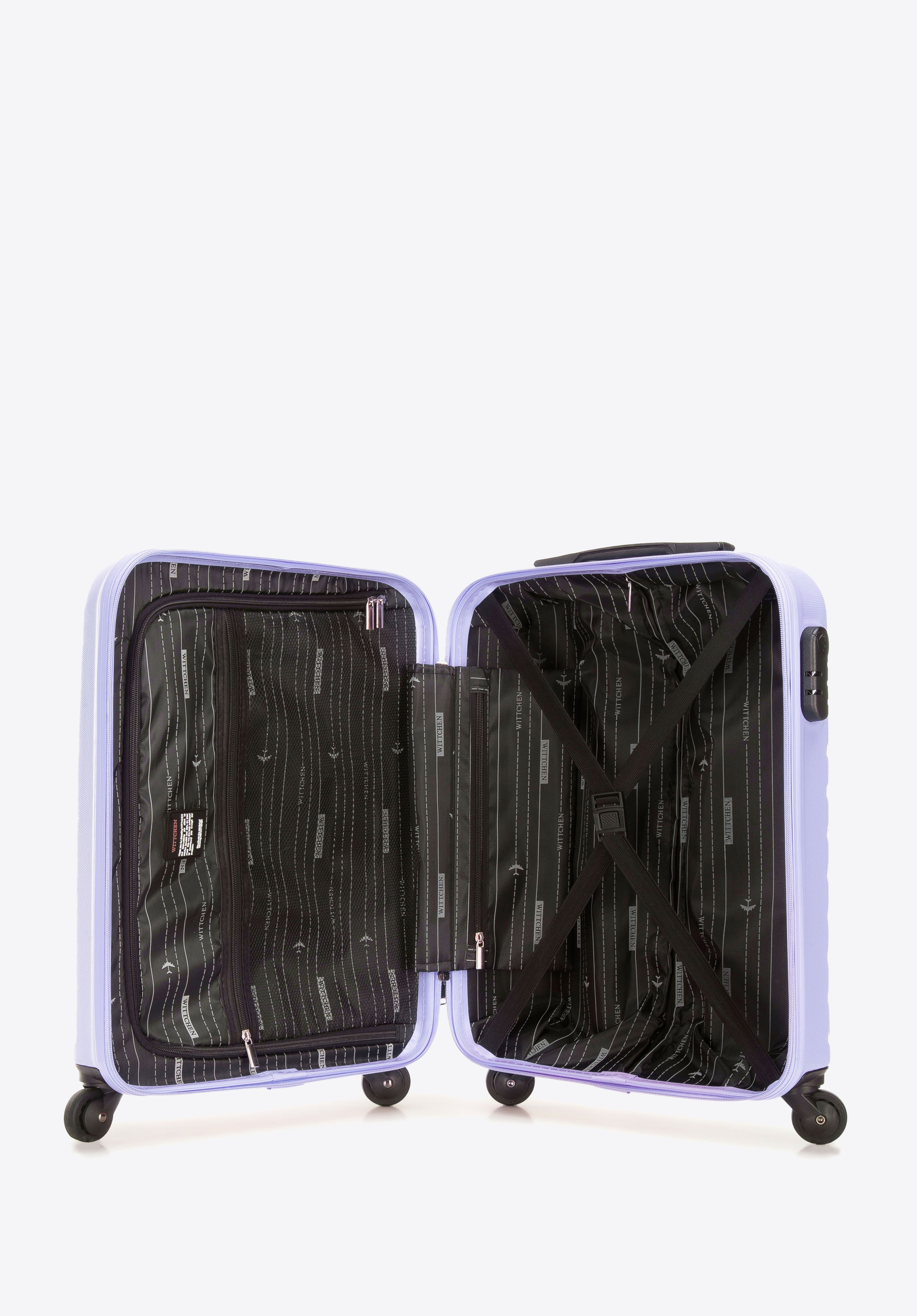 Walizka kabinowa z ABS-u z geometrycznym tłoczeniem