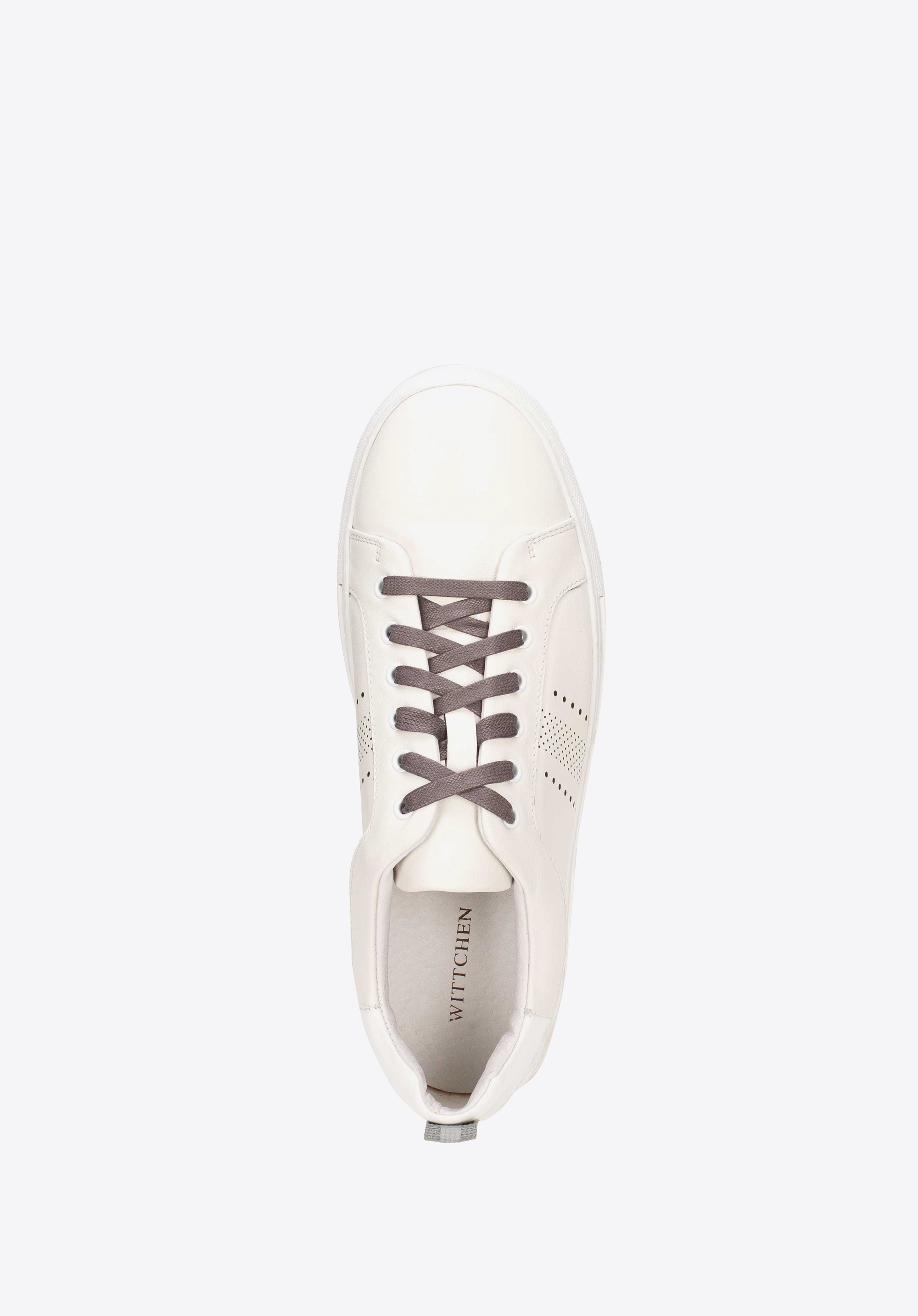 Męskie sneakersy skórzane z lakierowaną wstawką