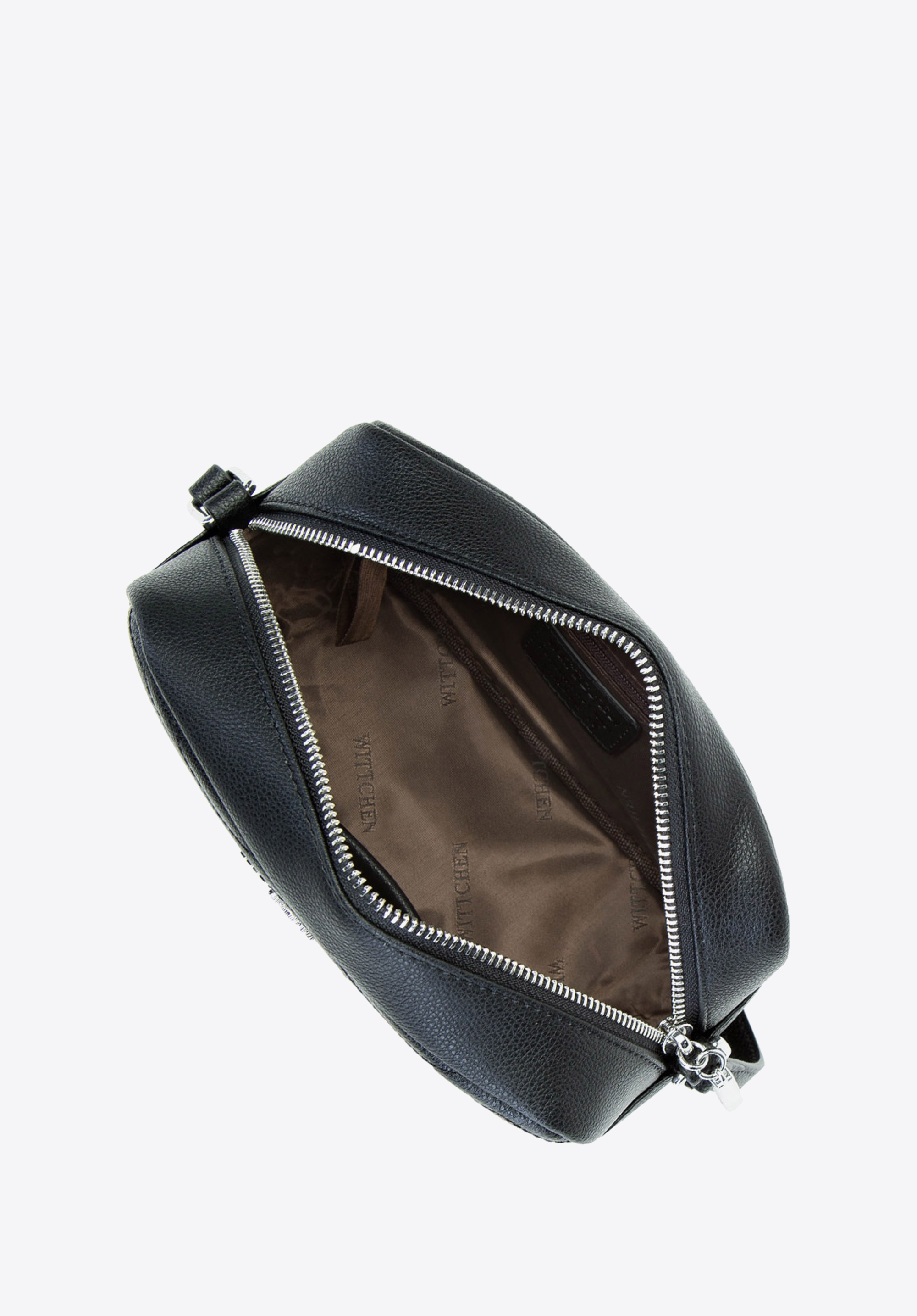 Damska listonoszka skórzana w zygzaki