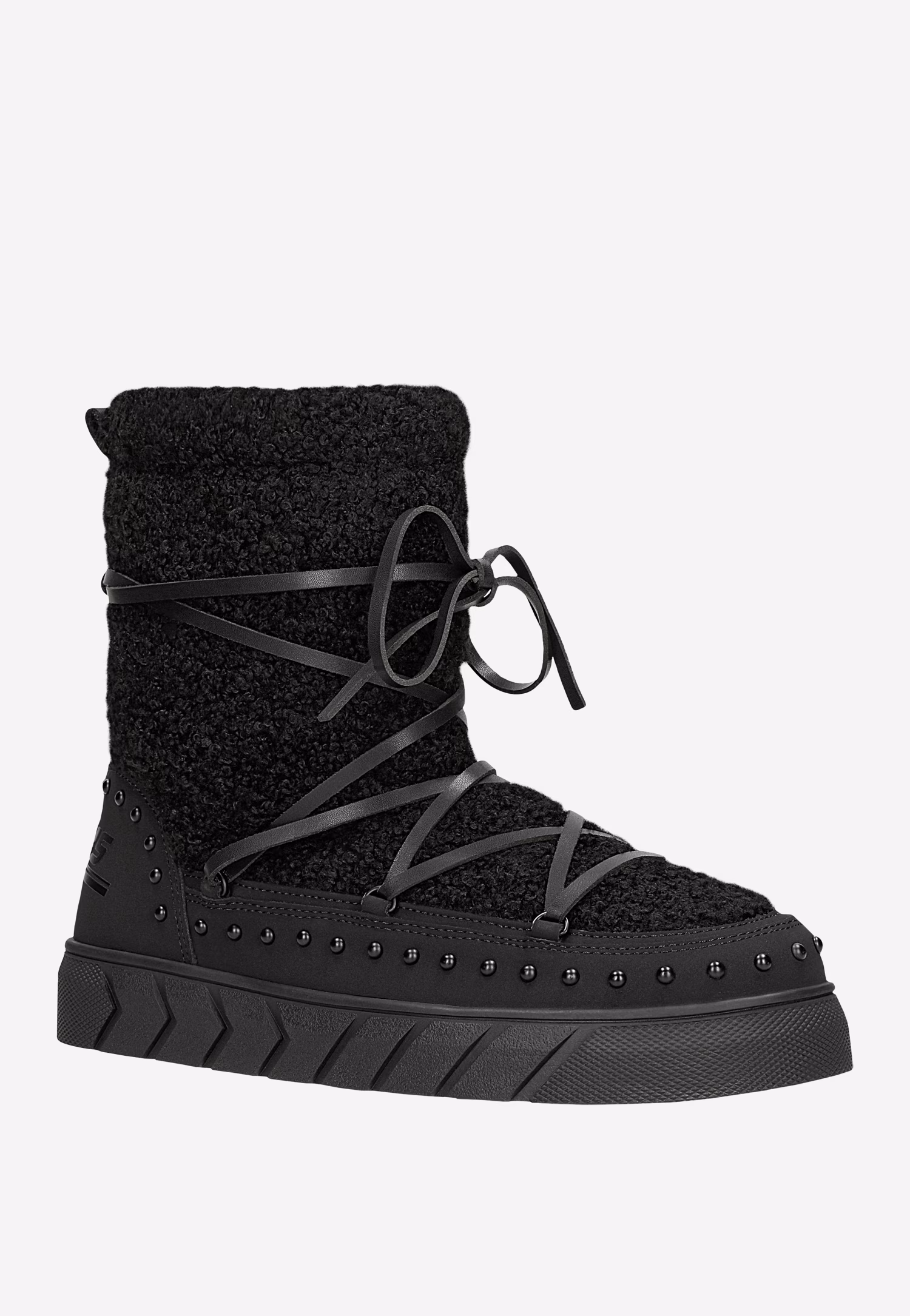 RELAKS czarne śniegowce damskie z futerkiem typu baranek