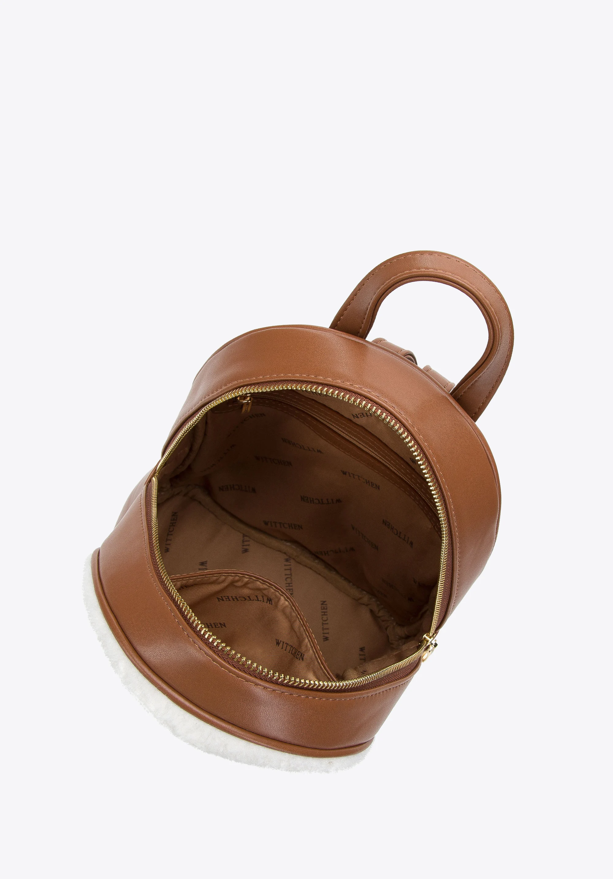 Damski plecak z przodem ze sztucznego futerka