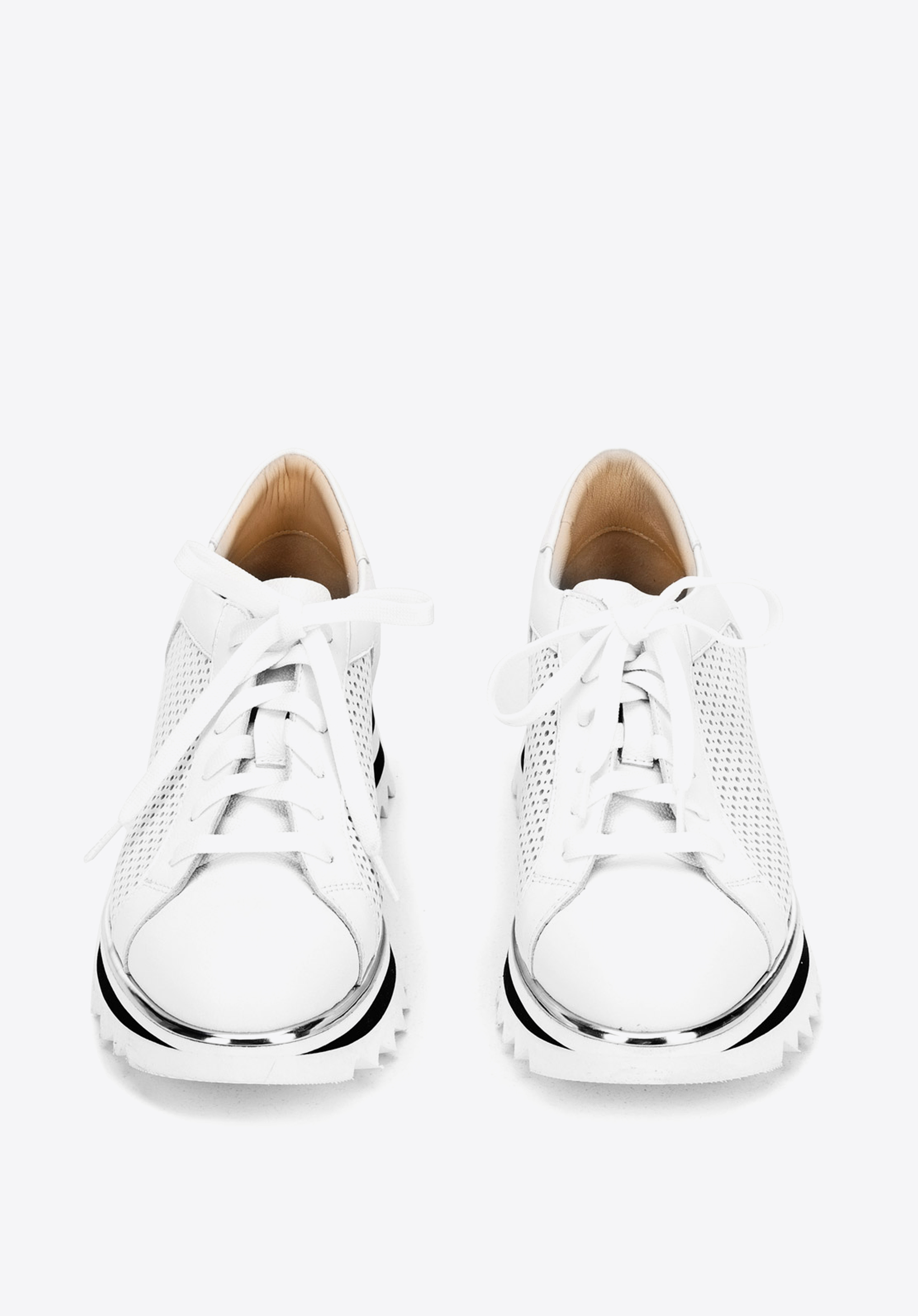 Damskie sneakersy ze skóry perforowanej