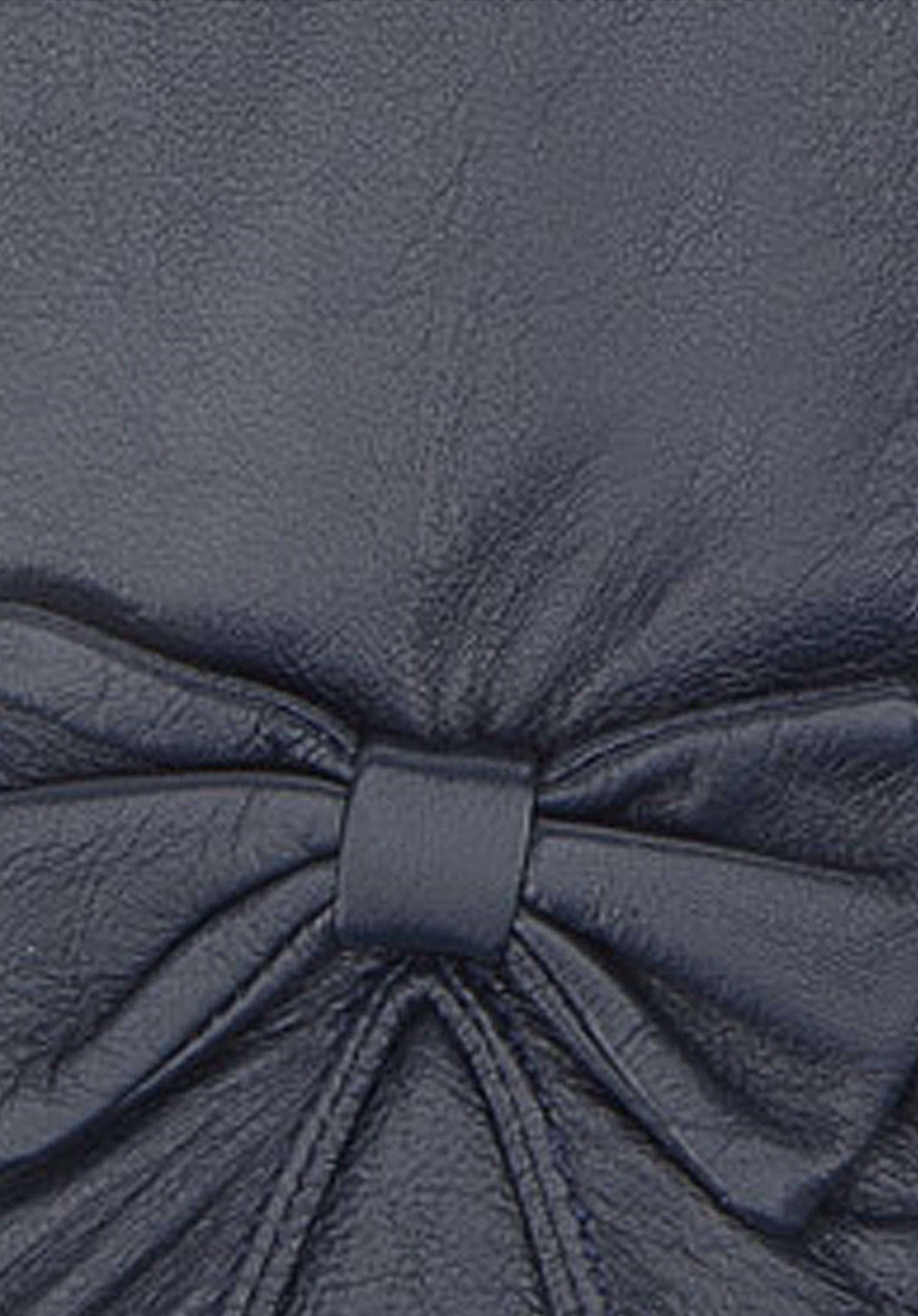 Damskie rękawiczki skórzane z kokardką