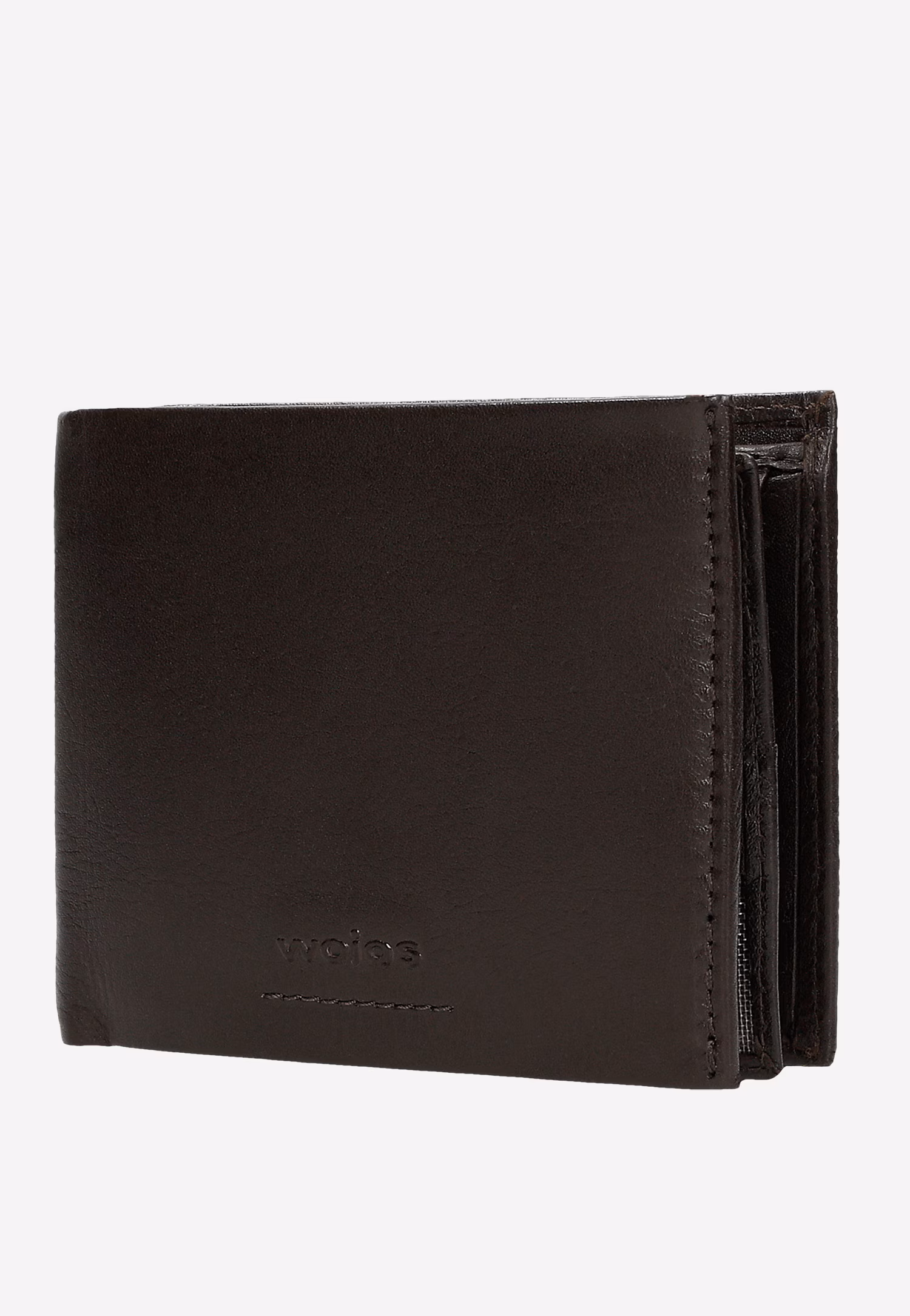 Czarny portfel męski ze skóry licowej