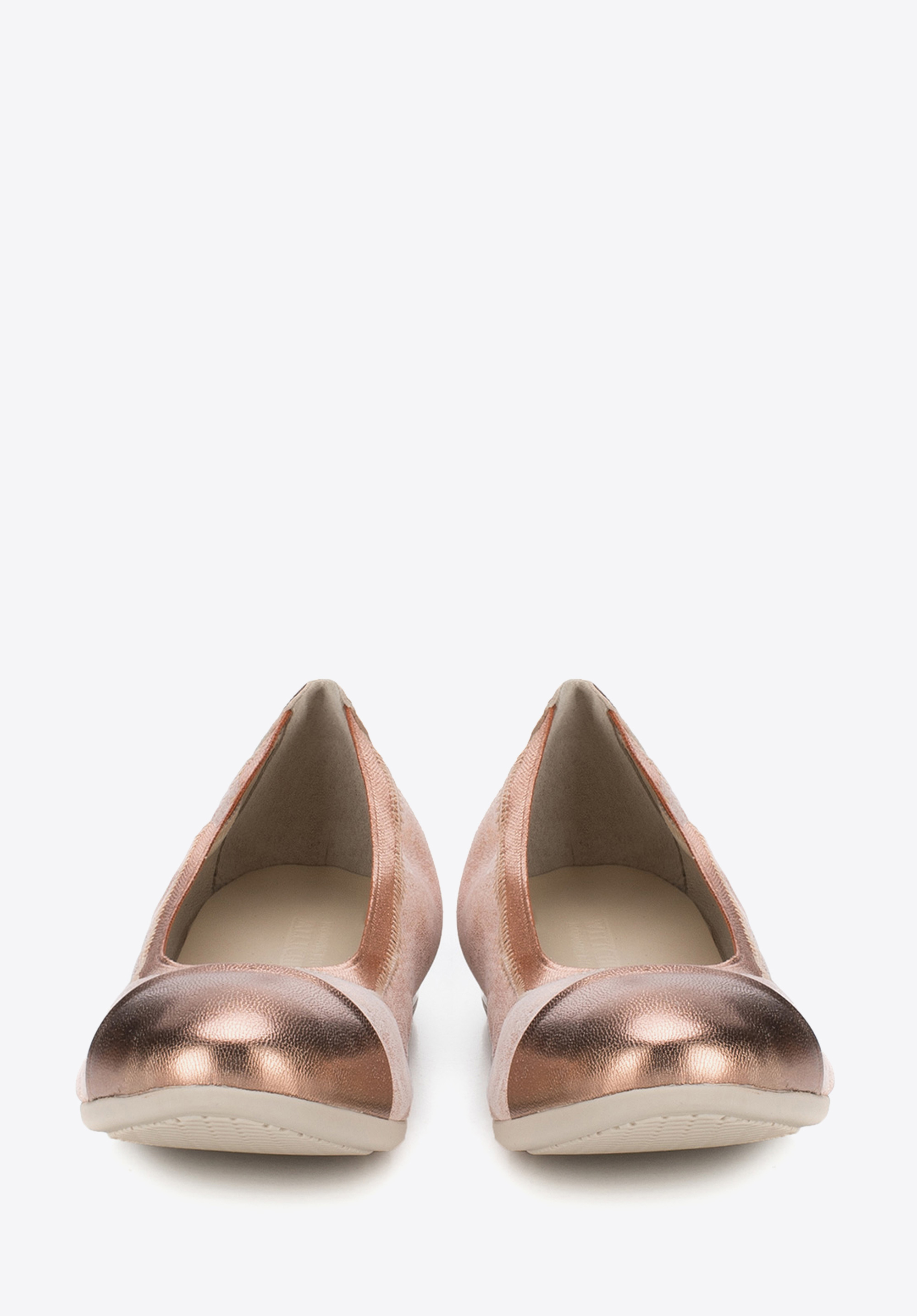 Baleriny ze skóry metaliczne