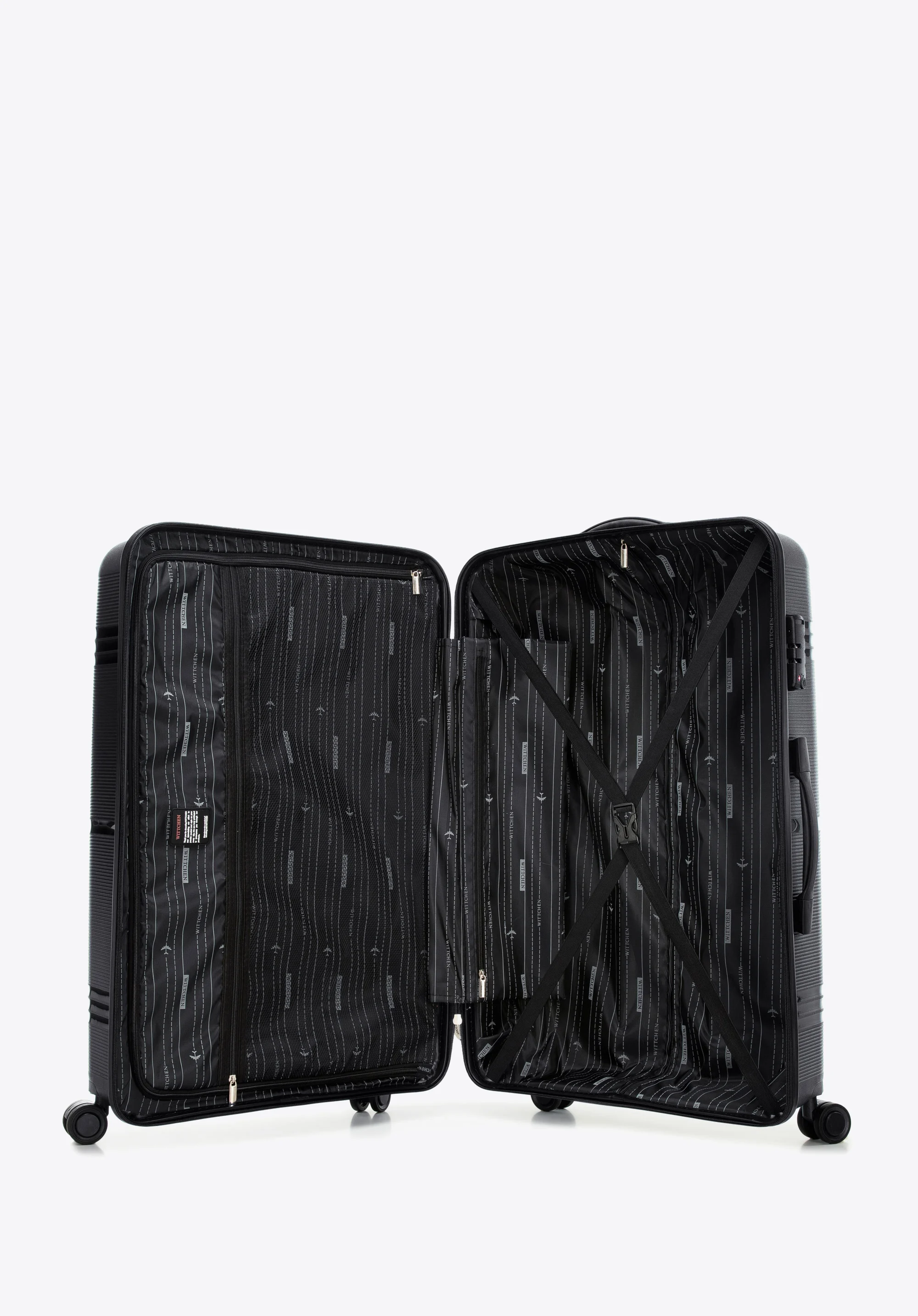 Średnia walizka z polipropylenu jednokolorowa