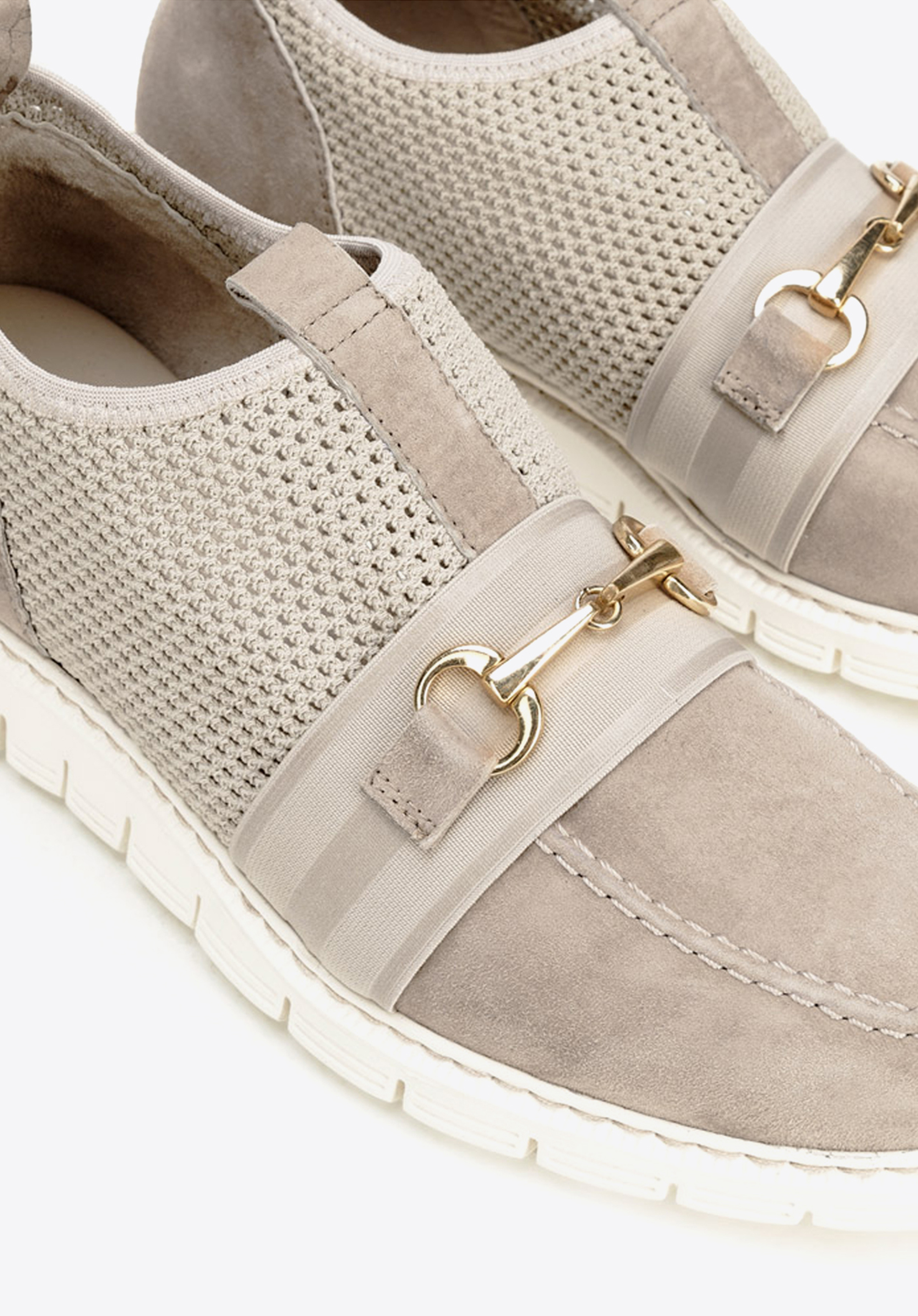 Damskie sneakersy z zamszu z siateczką