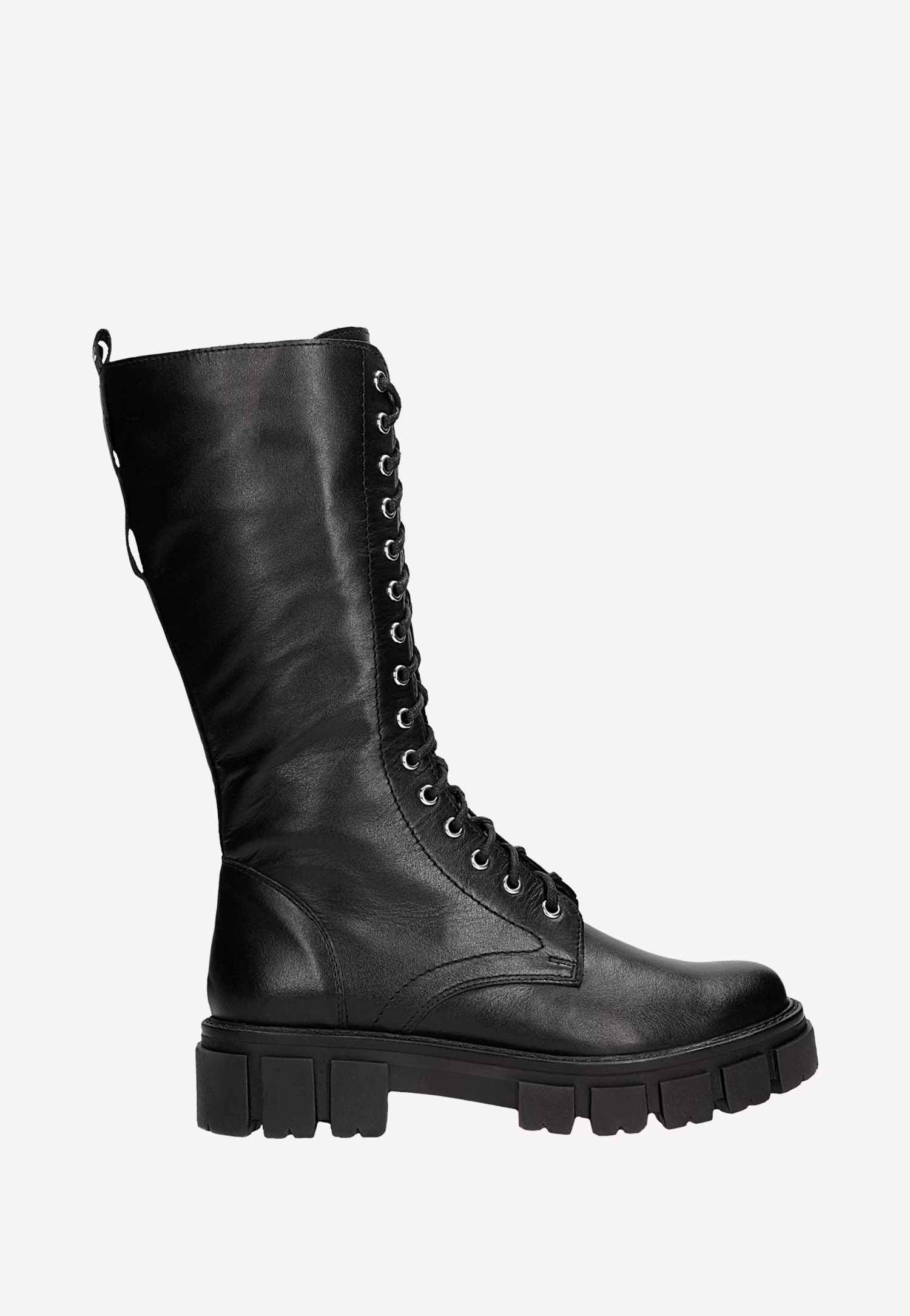 Czarne wysokie trzewiki biker