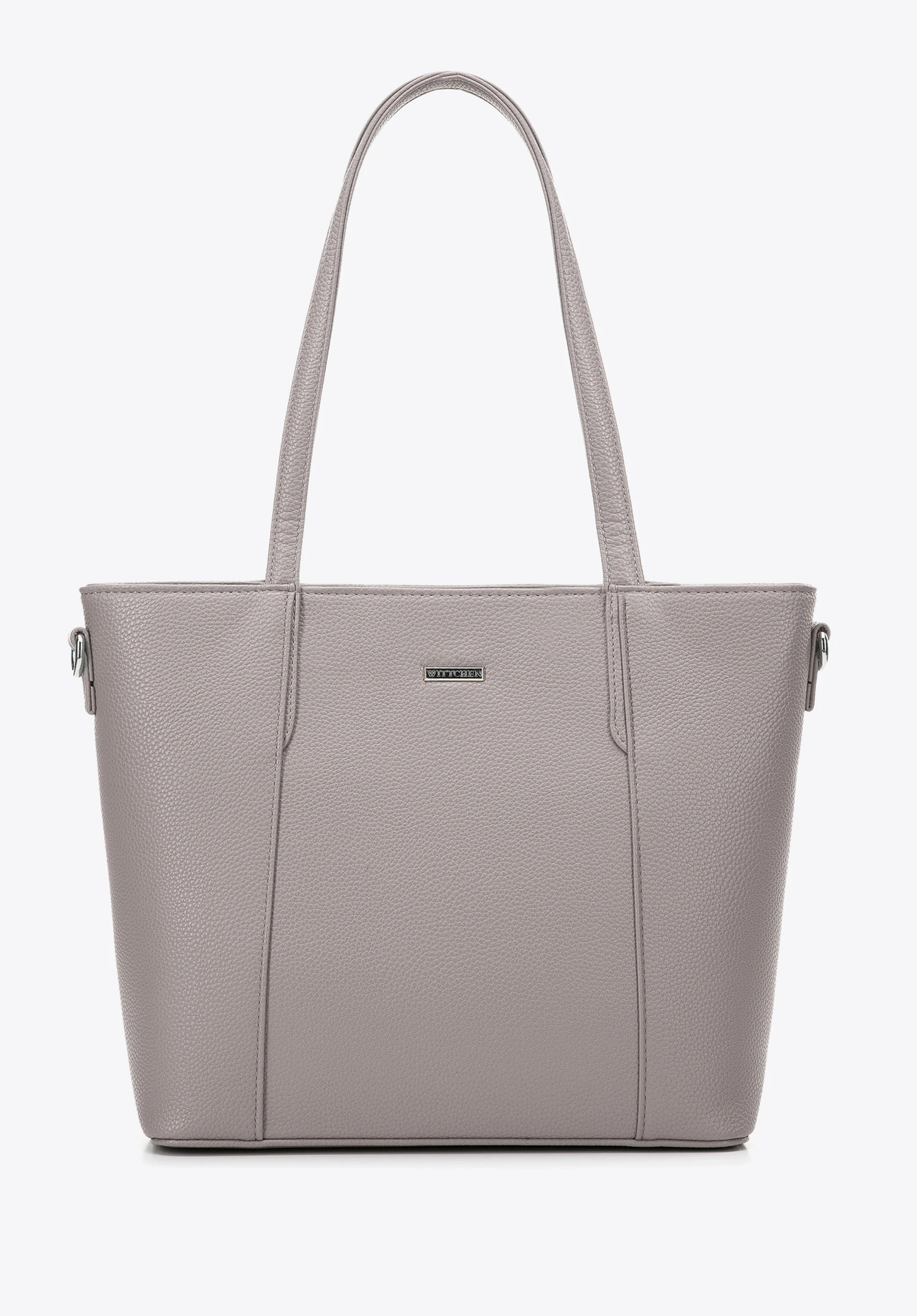 Torebka shopperka z ekoskóry z ozdobnym obszyciem