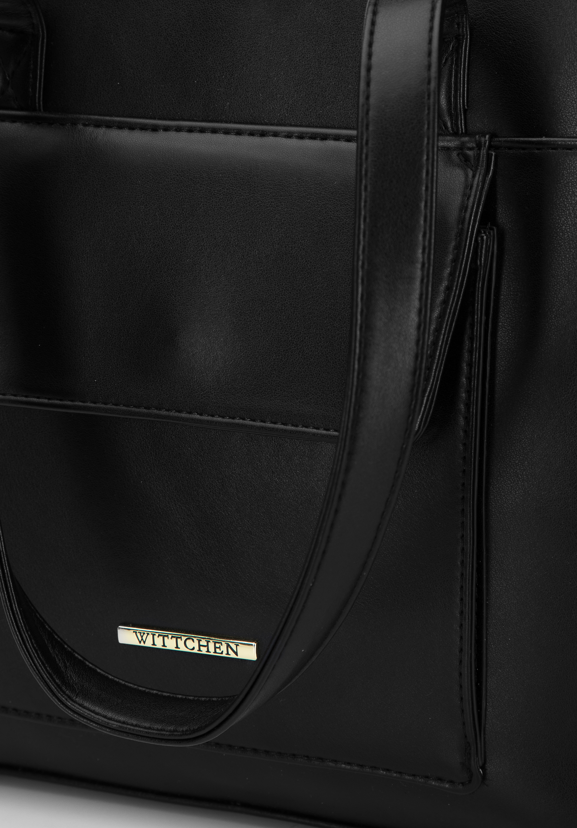 Torebka shopperka z ekoskóry z kieszenią z przodu