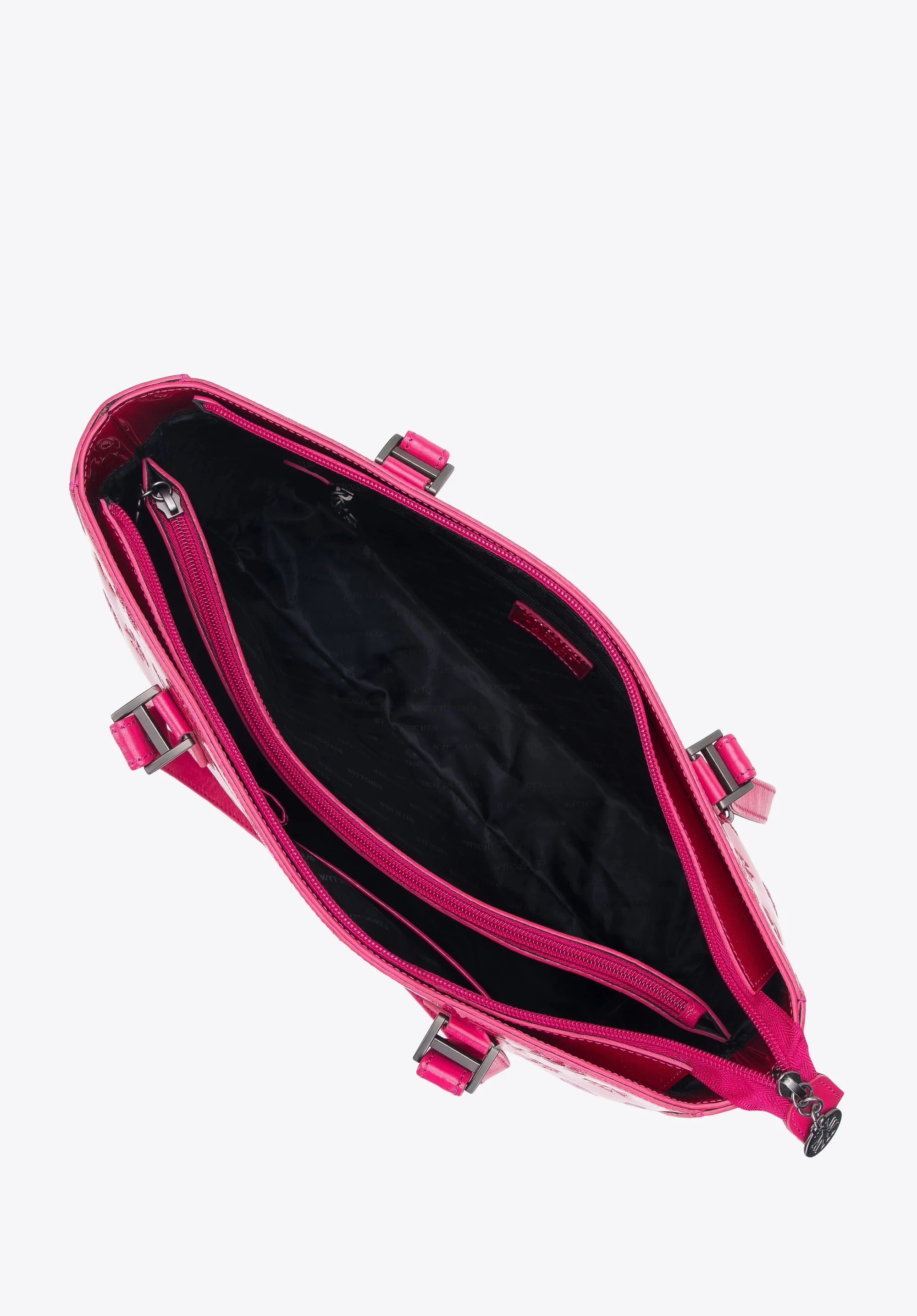 Torebka shopperka z błyszczącej skóry w monogram