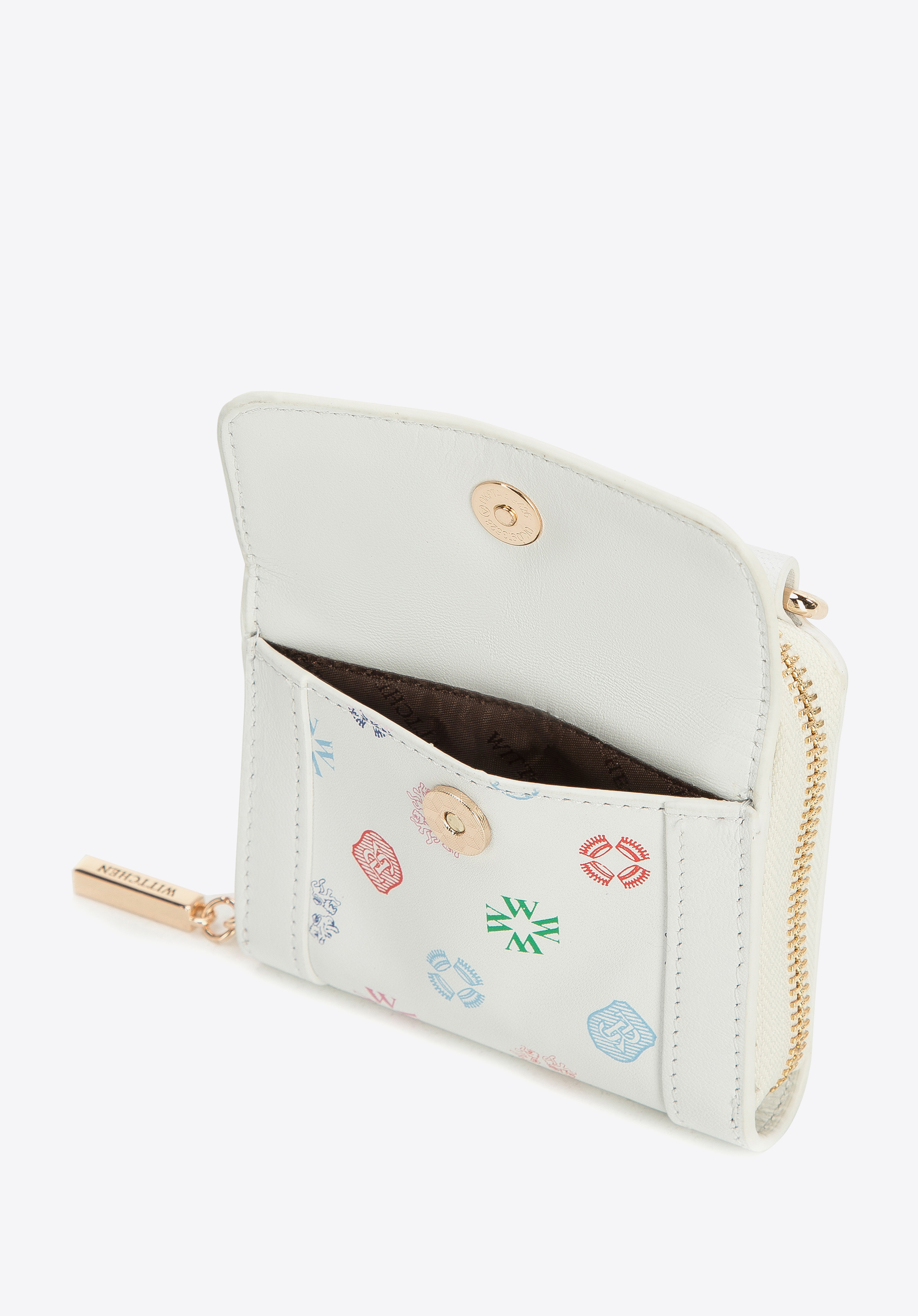 Damski portfel skórzany na łańcuszku