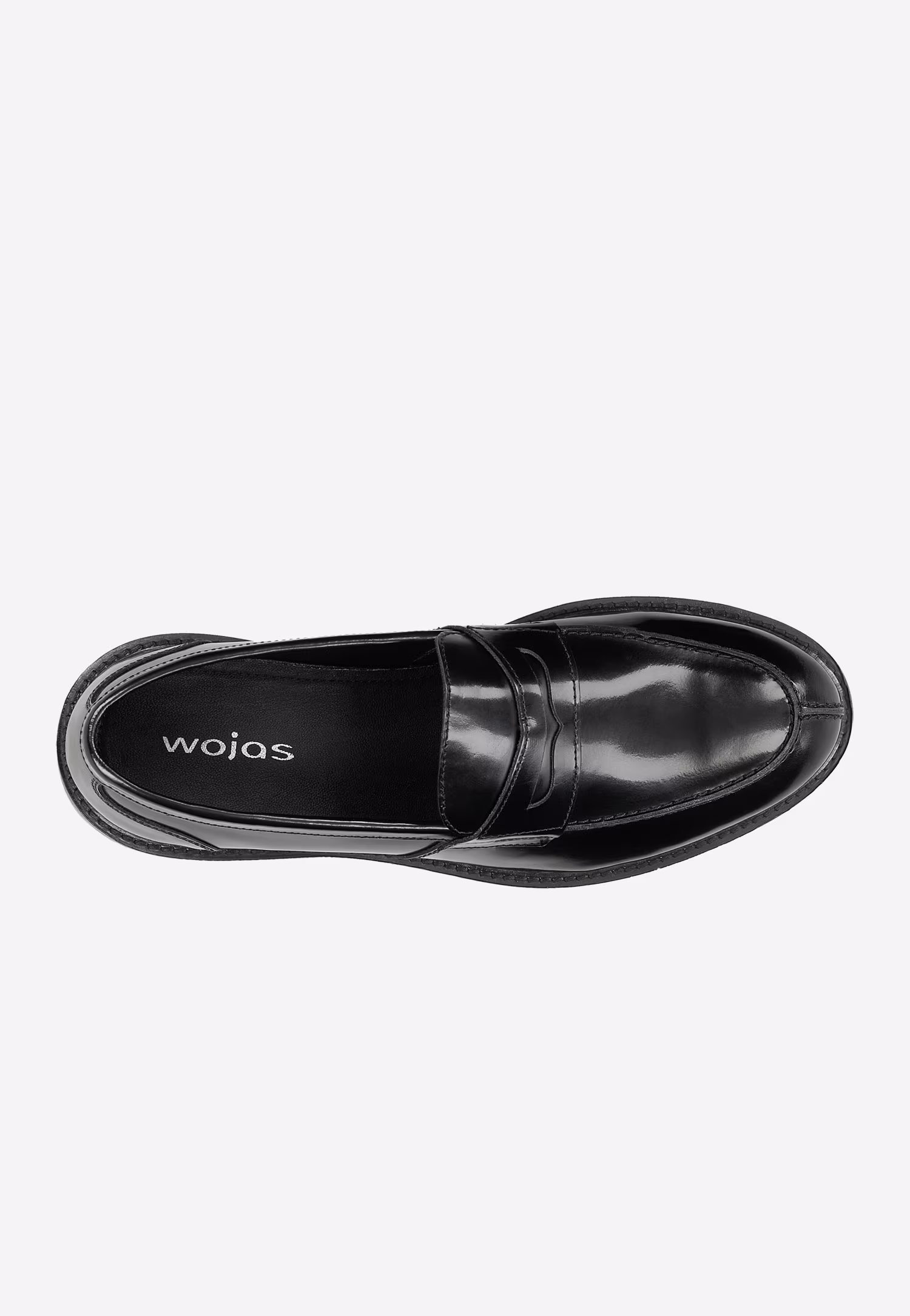 Czarne lakierowane mokasyny męskie typu penny loafers