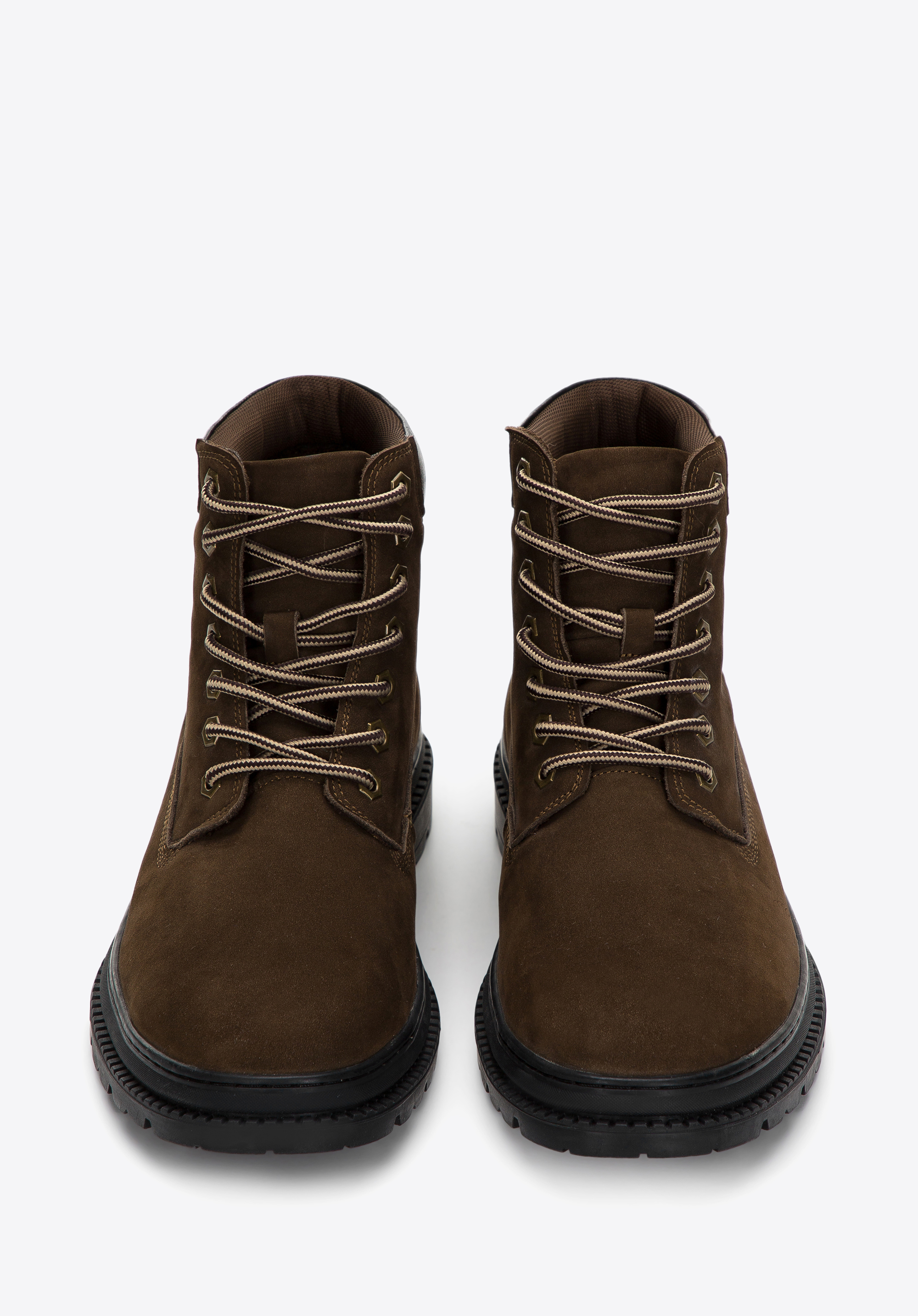 Męskie trapery nubukowe sznurowane