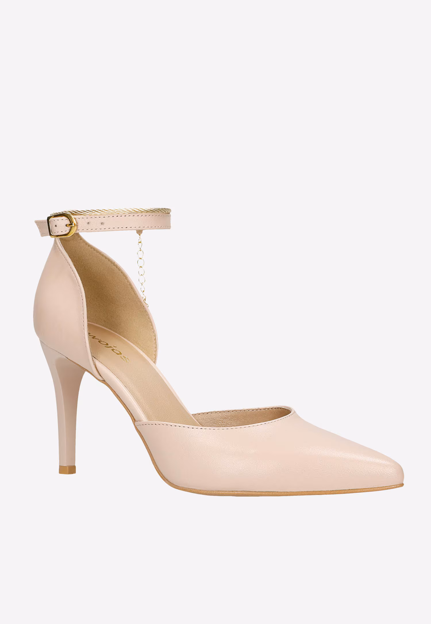 Beżowe czółenka damskie na szpilce