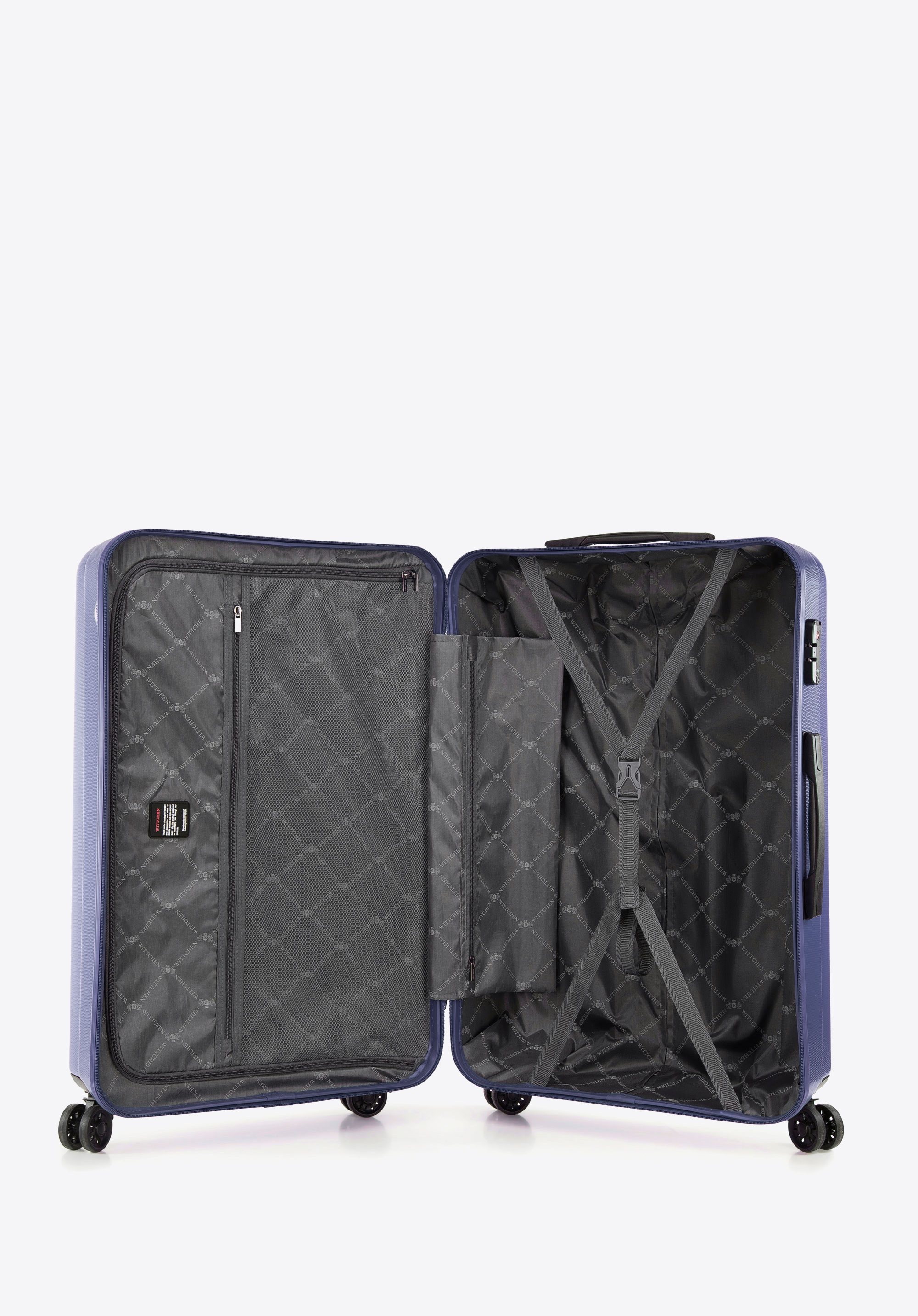 Walizka kabinowa z polikarbonu z pionowymi tłoczeniami