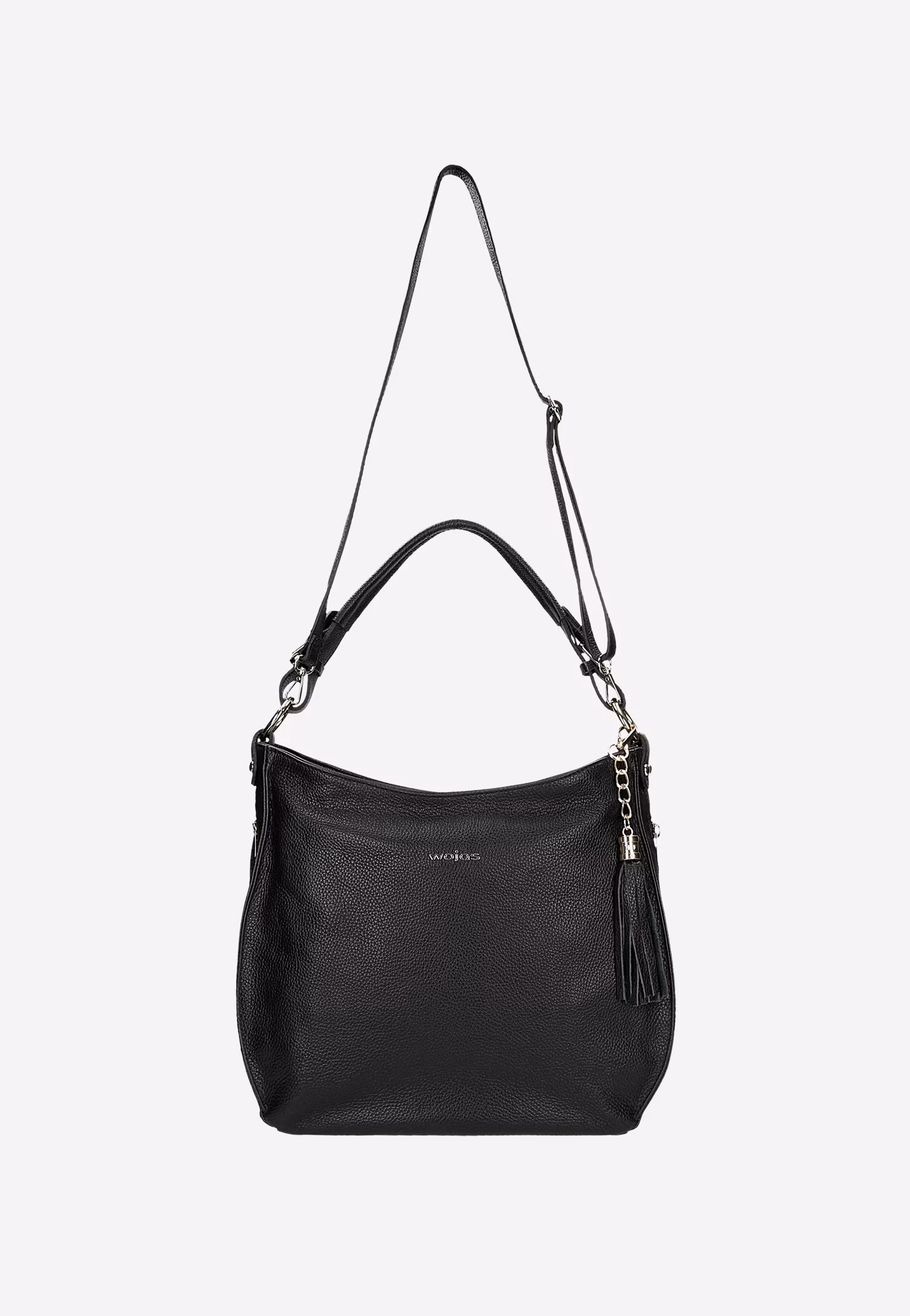 Duża czarna torebka damska skórzana