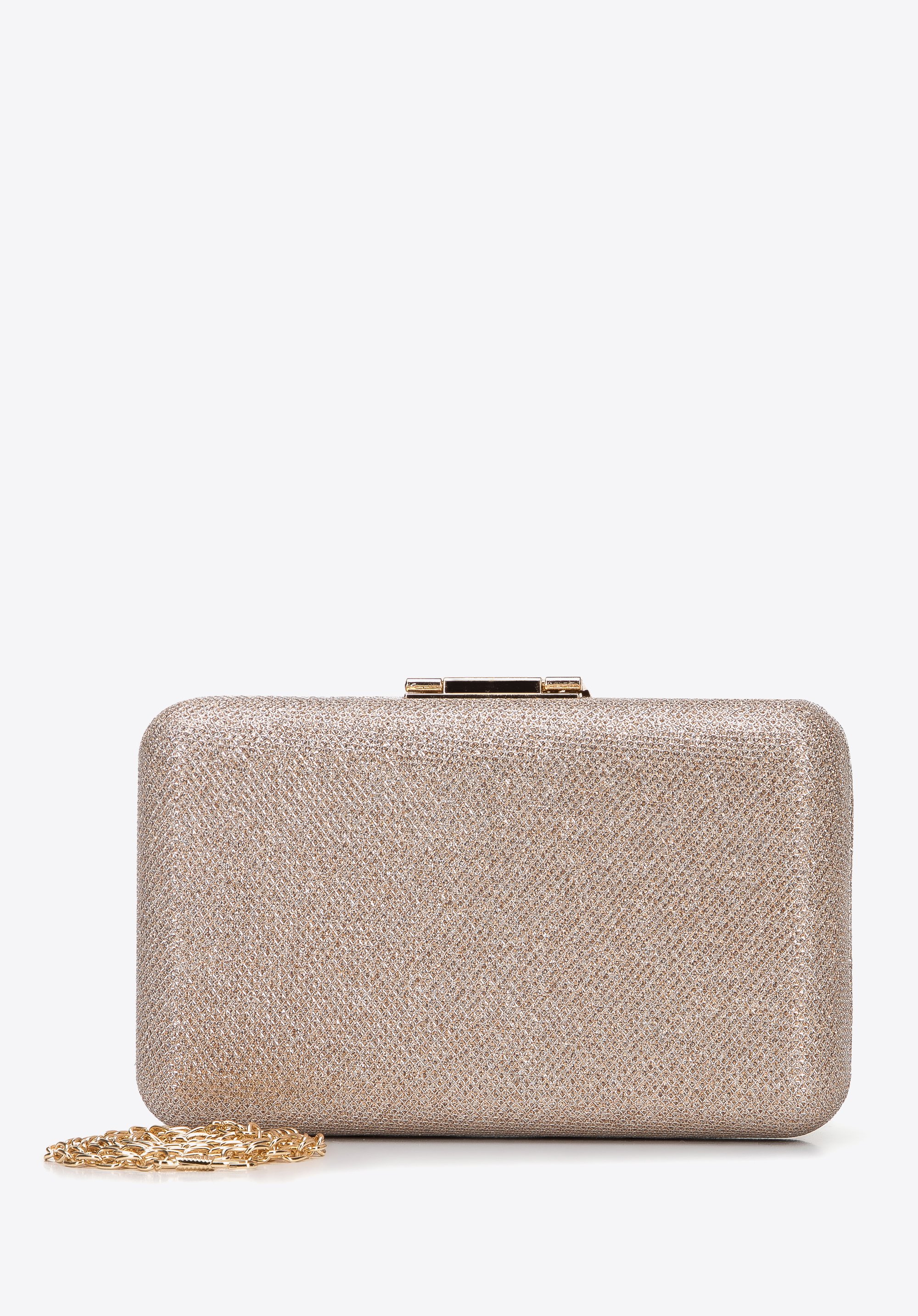 Torebka wieczorowa pudełkowa z błyszczącym zapięciem