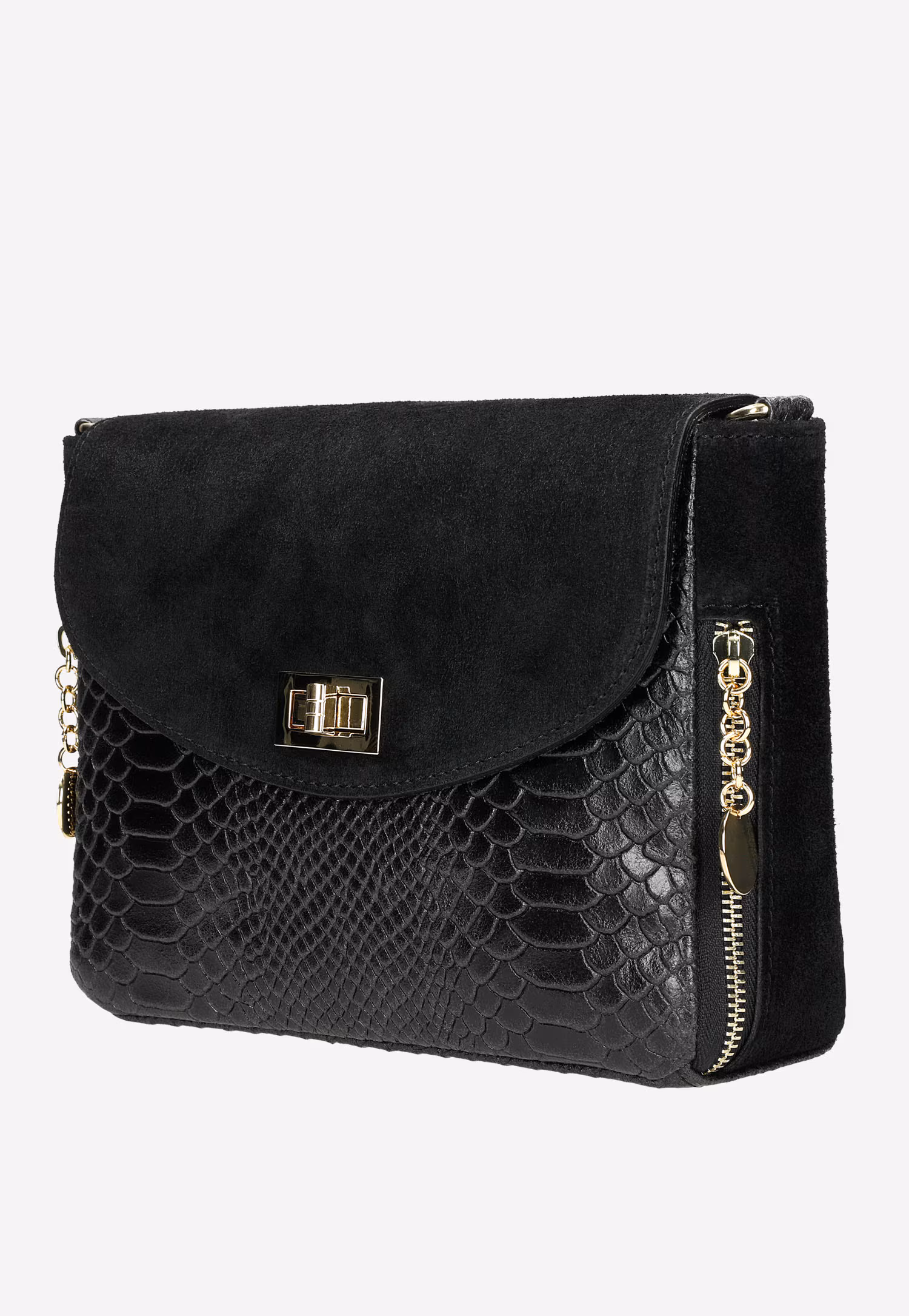 Ciemnobrązowa torebka damska z ciekawą fakturą