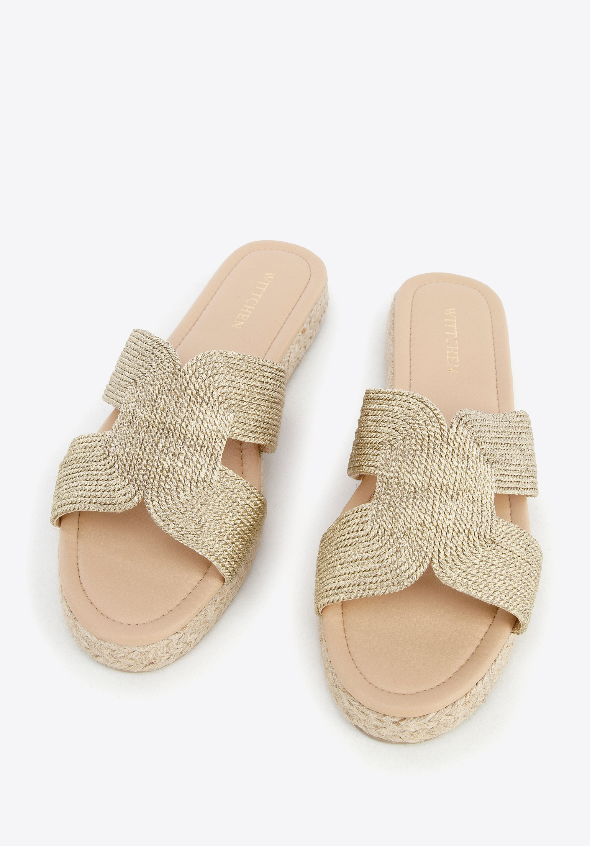 Damskie klapki na słomkowej podeszwie