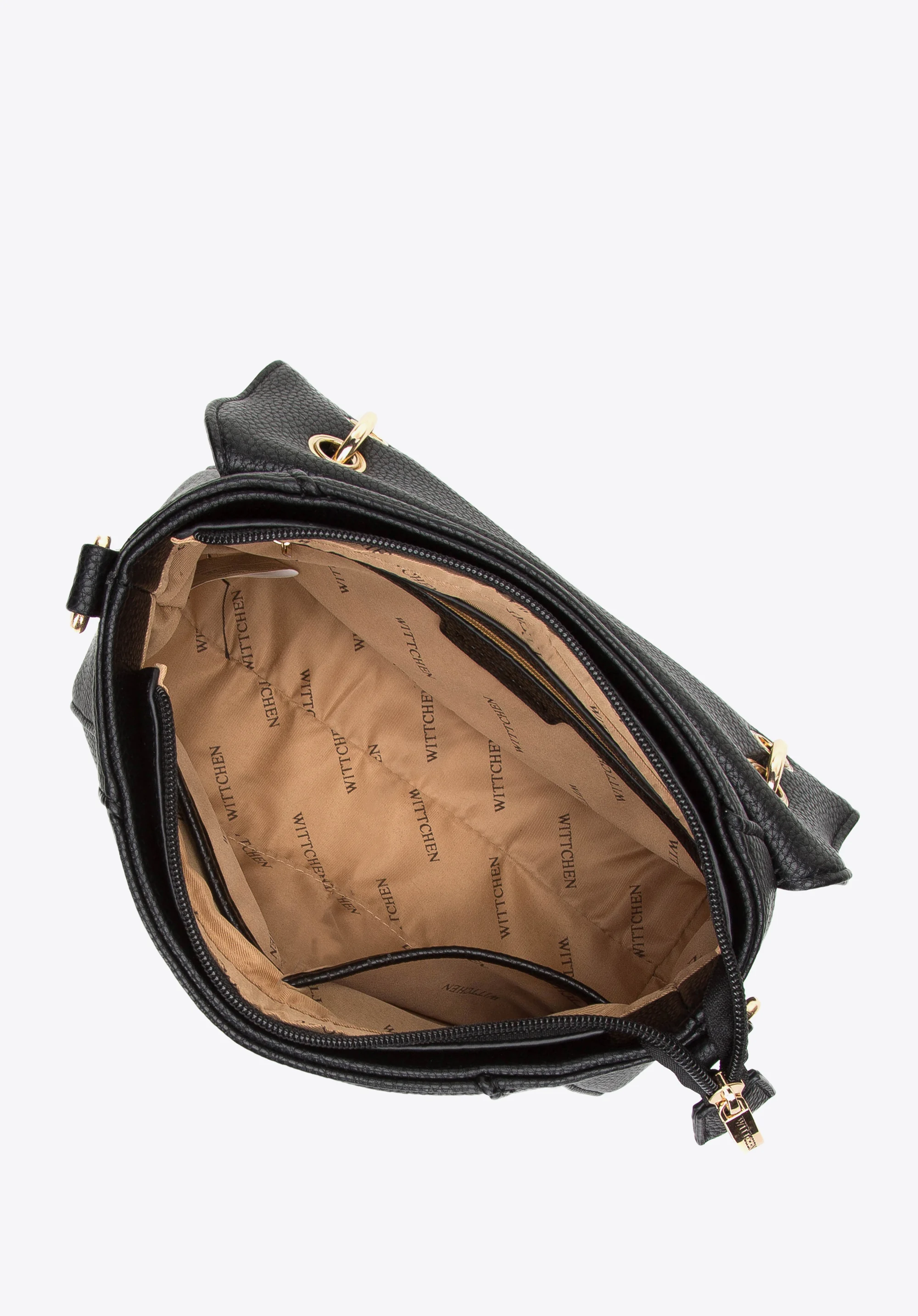 Torebka kuferek z ekoskóry z plecioną rączką