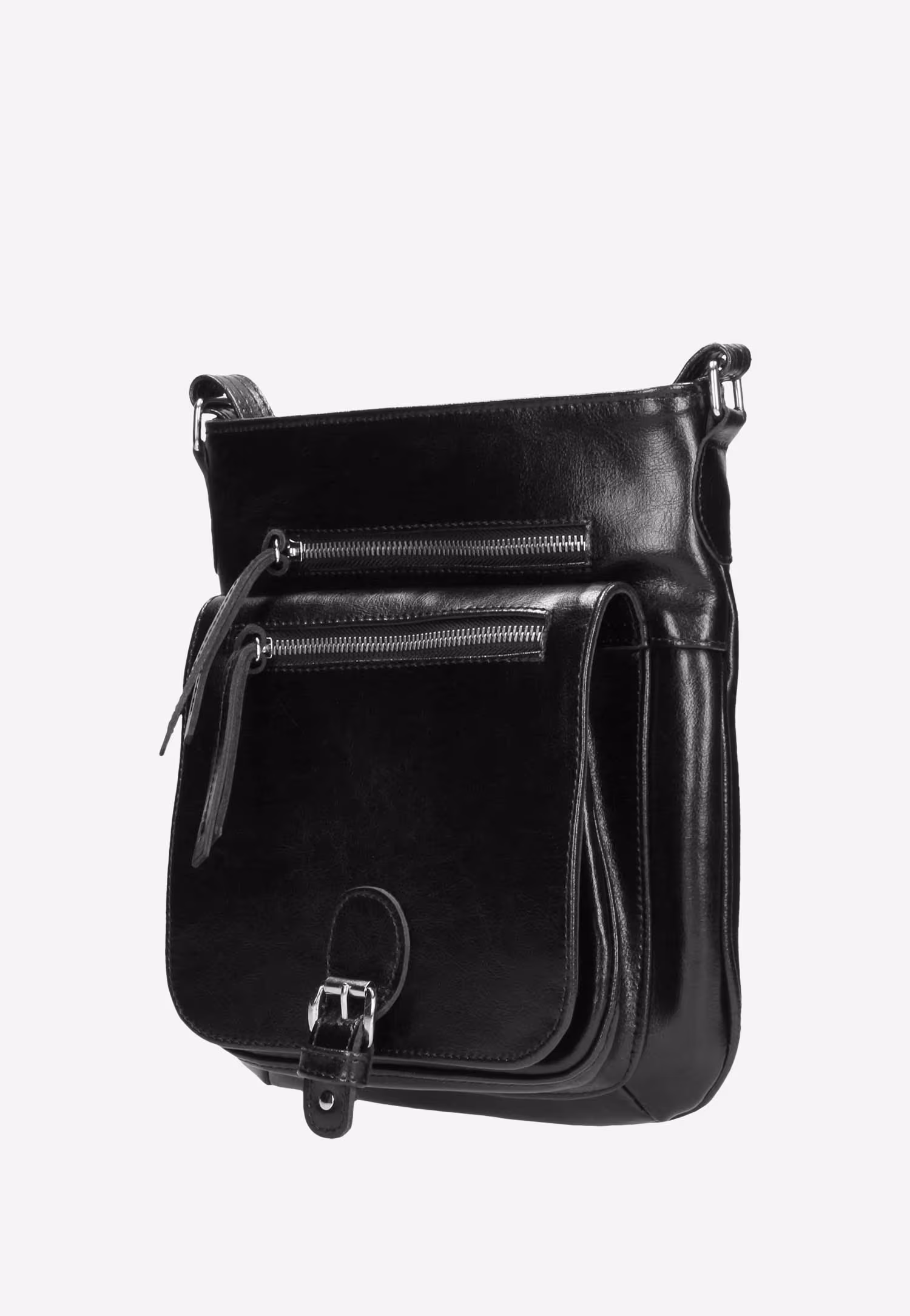 Czarna torebka damska typu listonoszka