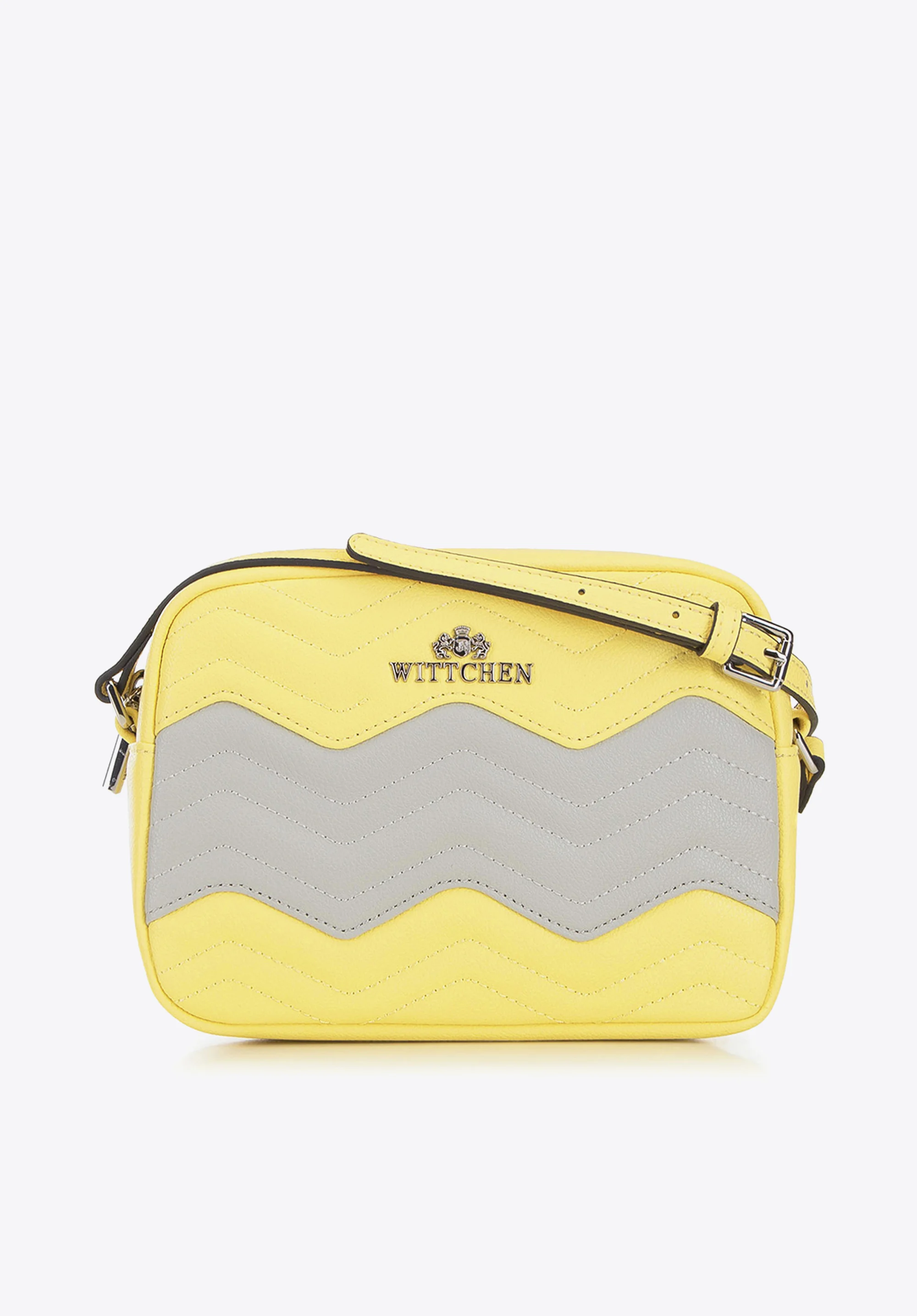 Damska listonoszka skórzana w zygzaki