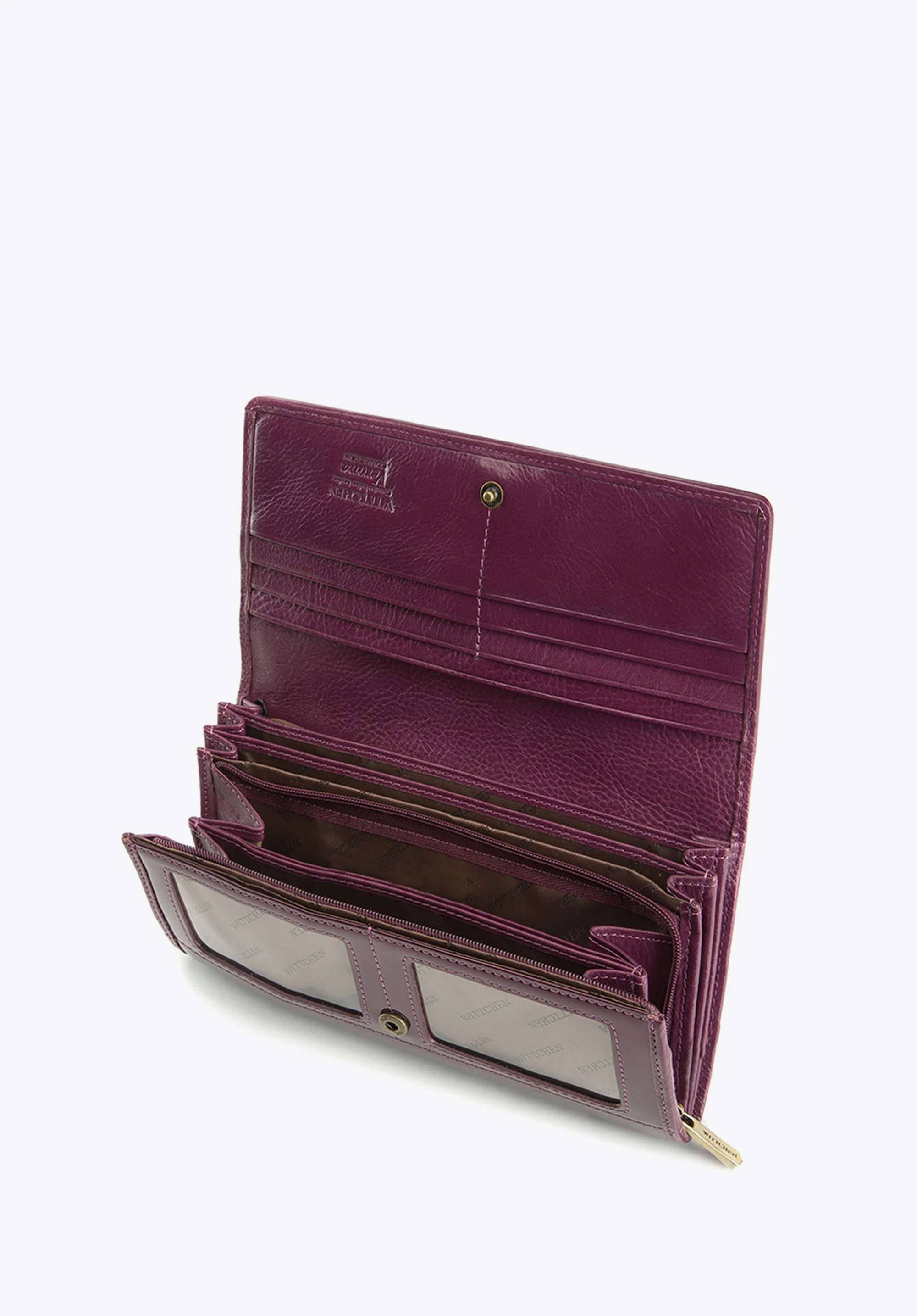 Damski portfel ze skóry lakierowany duży