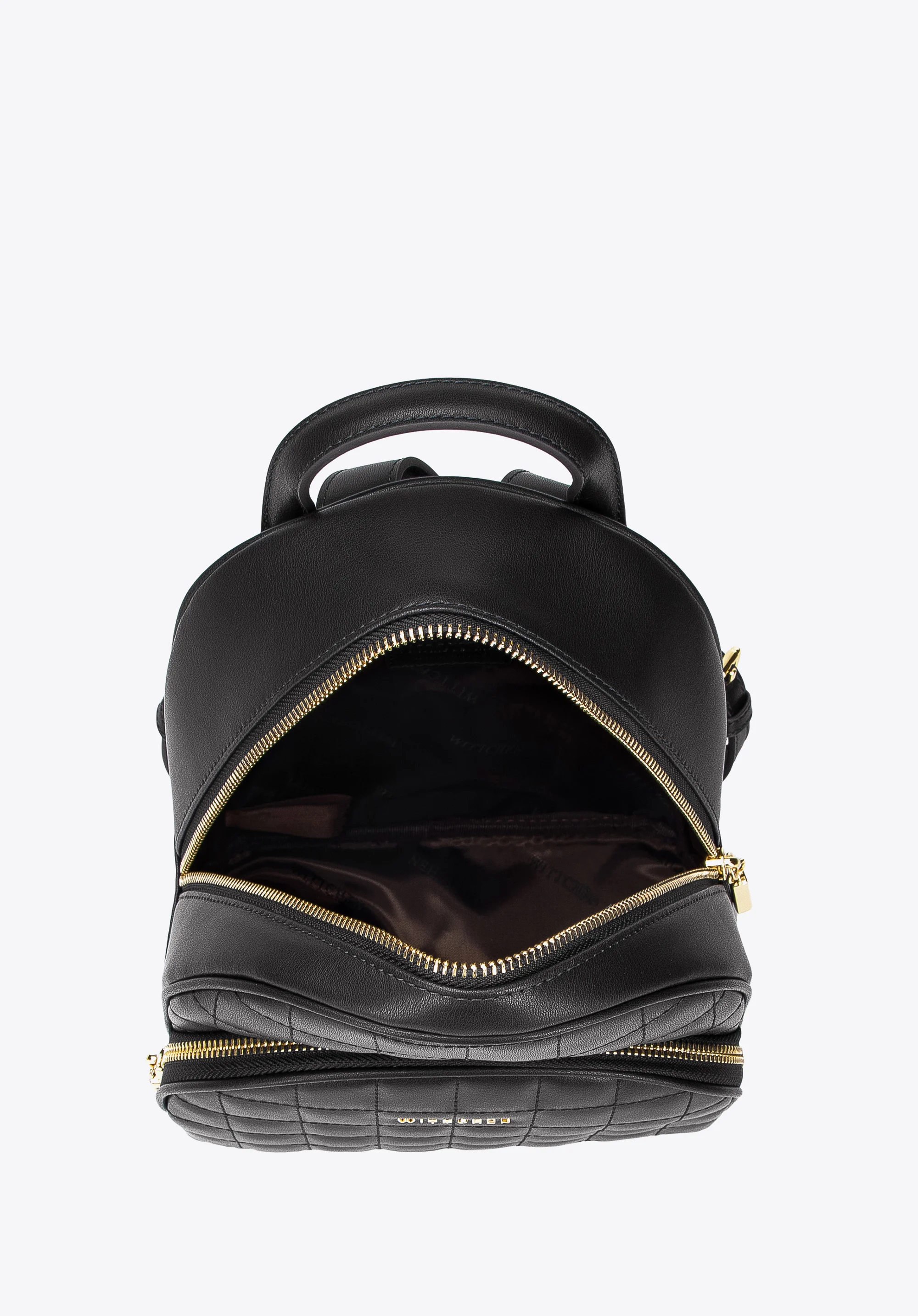 Damski plecak skórzany z pikowanym przodem mały