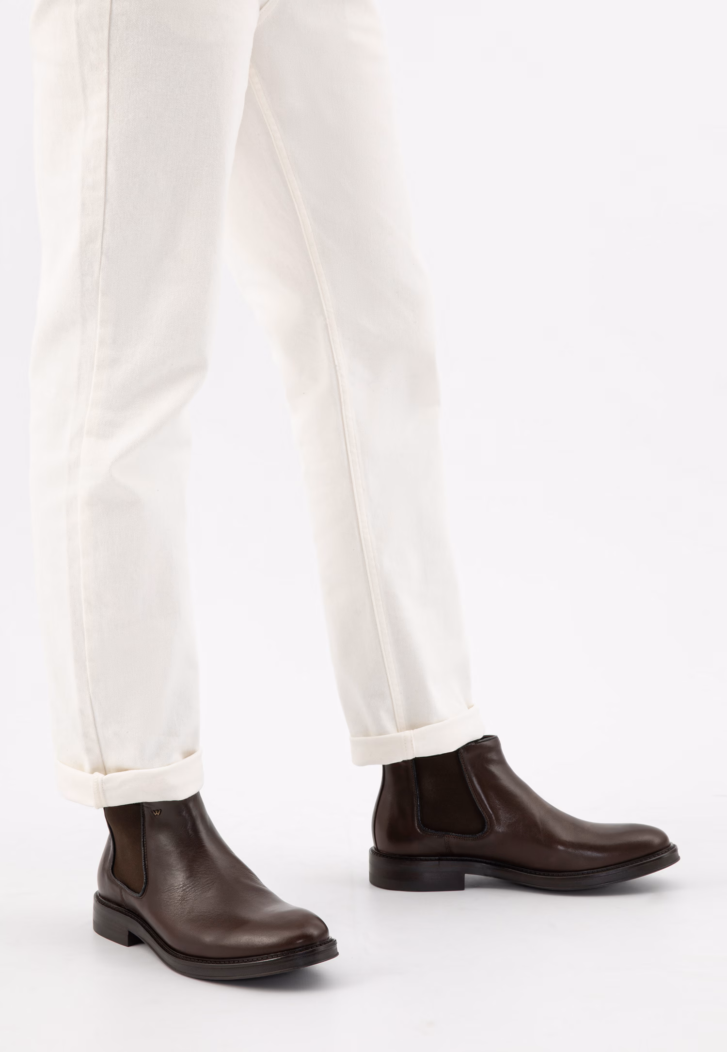 Ciemnobrązowe sztyblety męskie ze skóry licowej