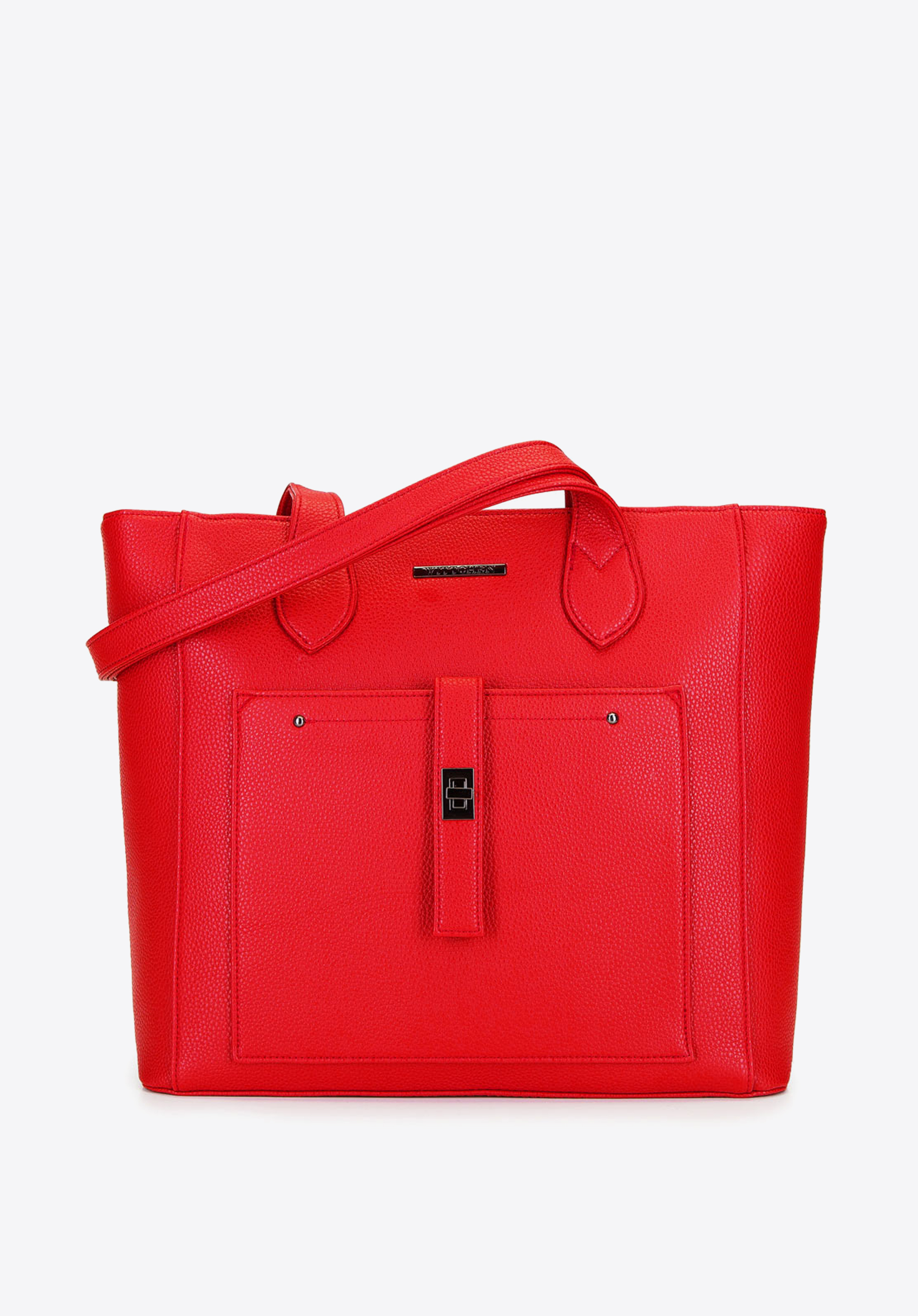 Torebka shopperka klasyczna z kieszenią z przodu