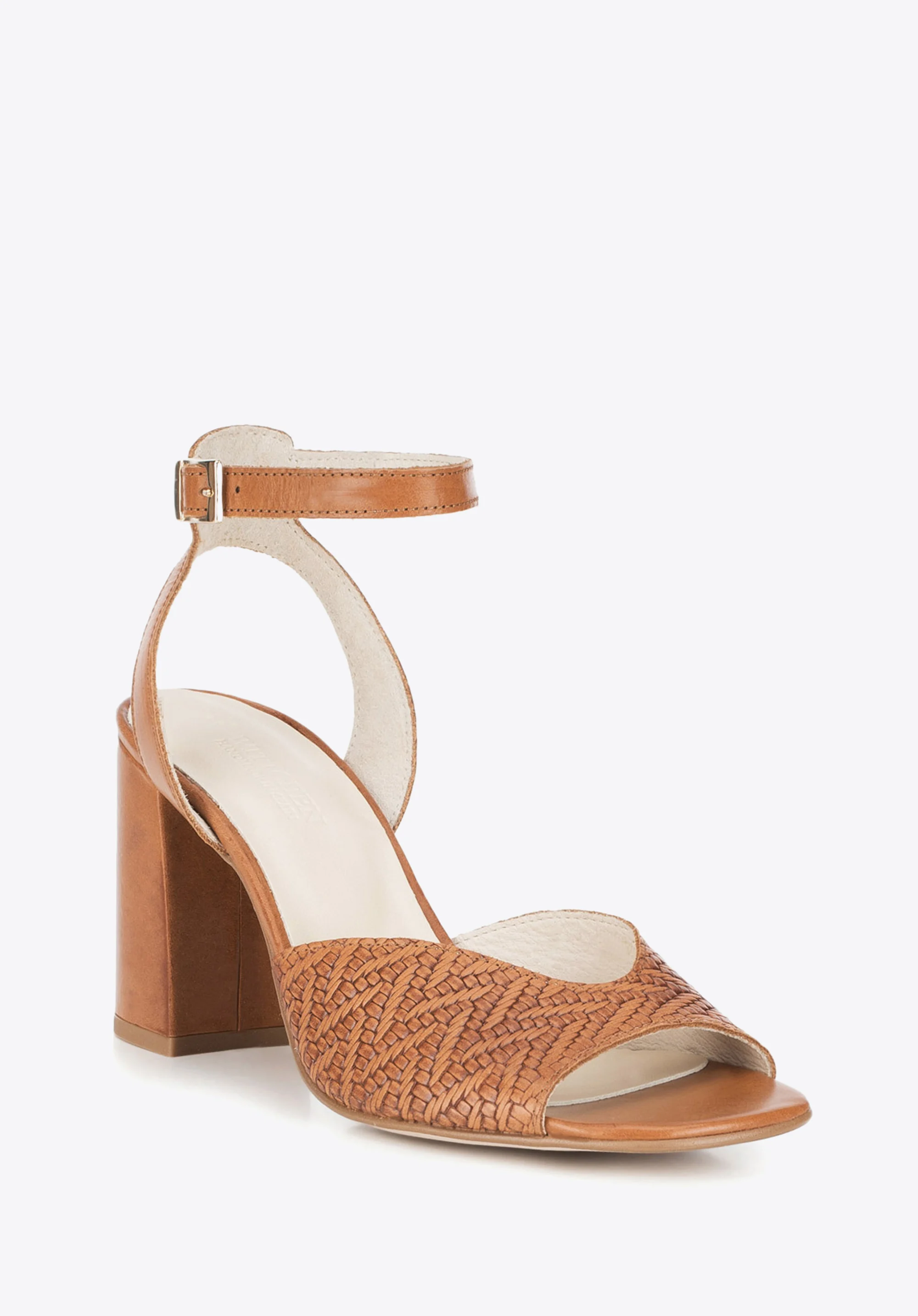 Damskie sandały z tłoczonej skóry