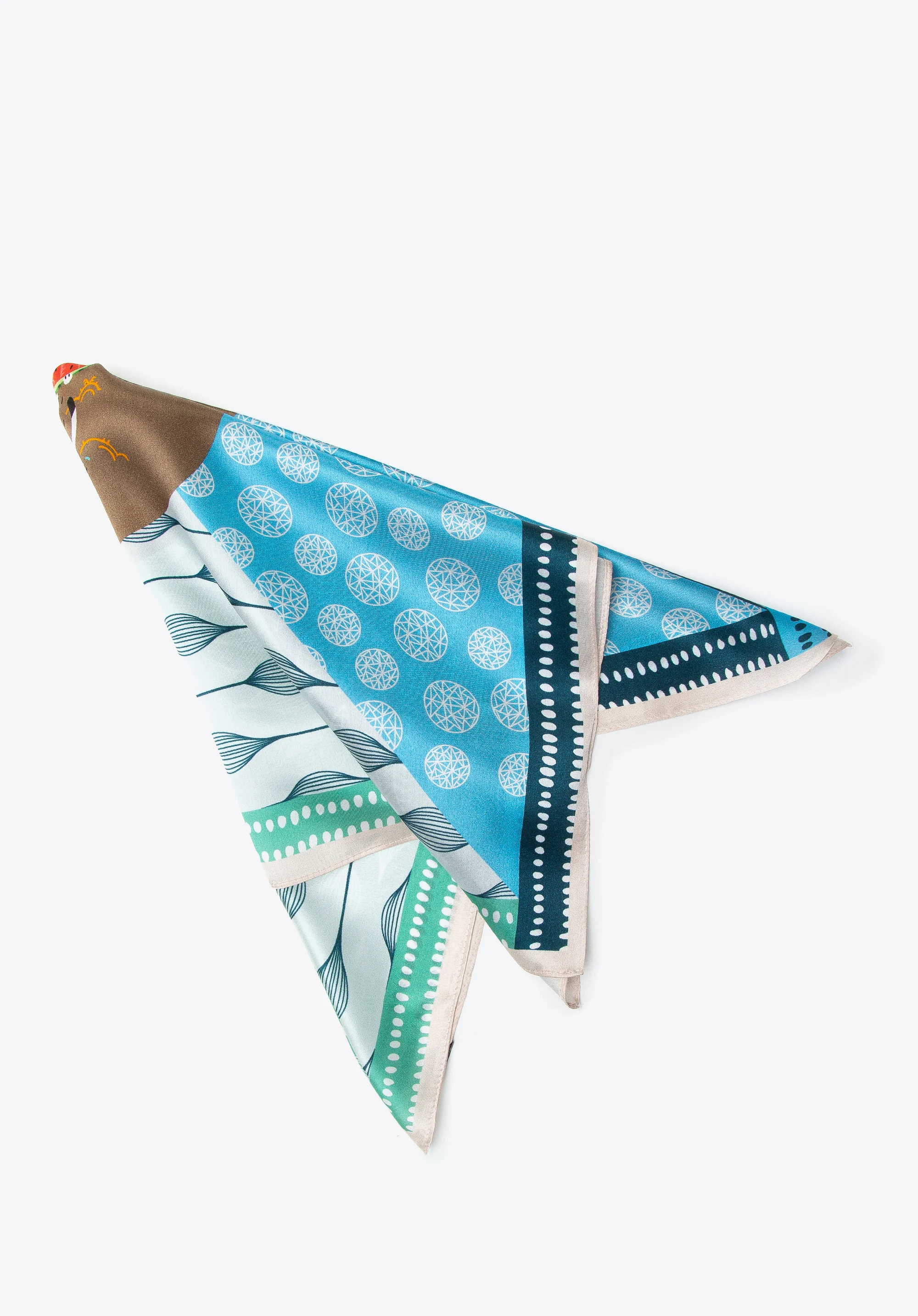 Damska apaszka jedwabna we wzory