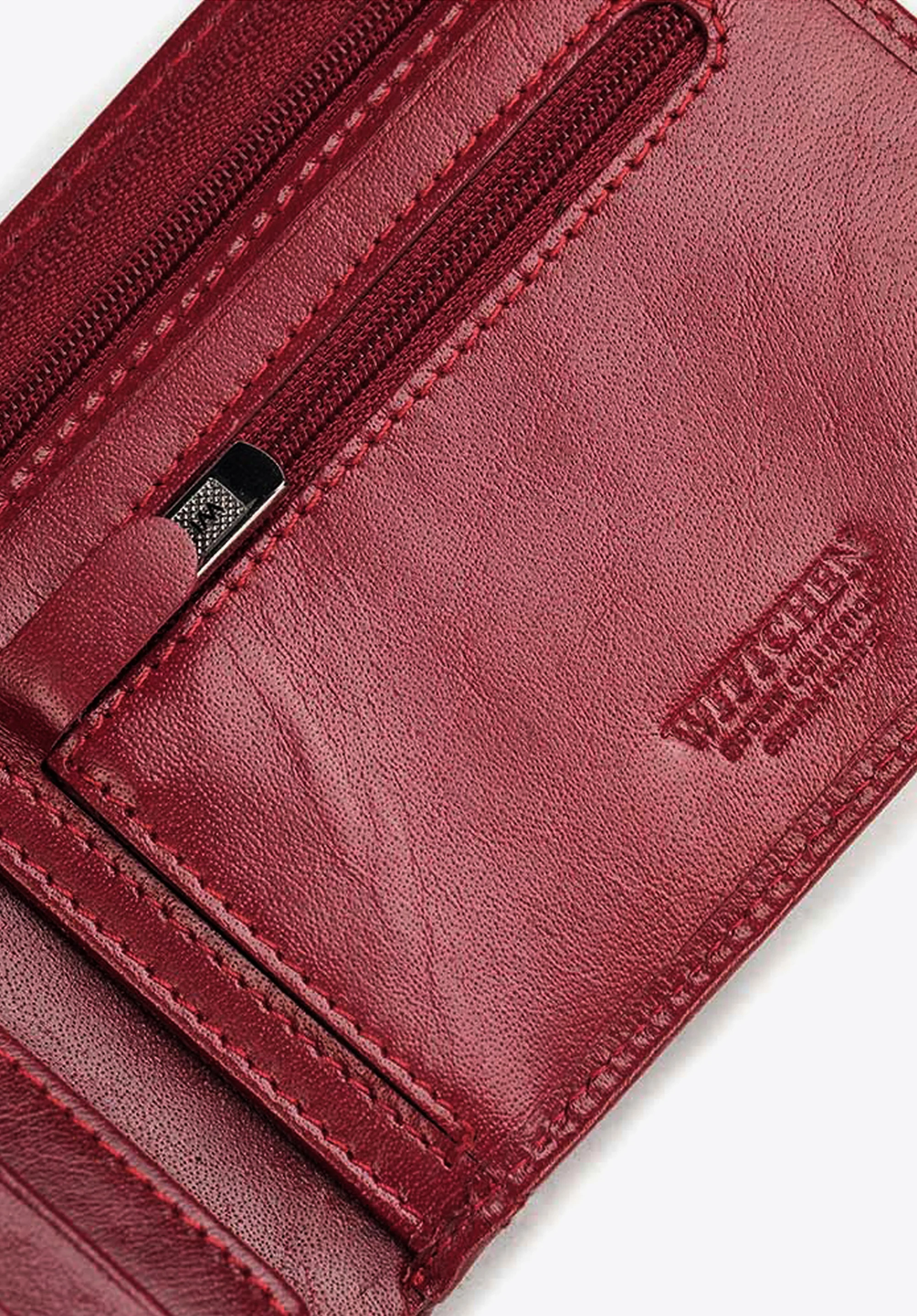 Damski portfel ze skóry niezamykany