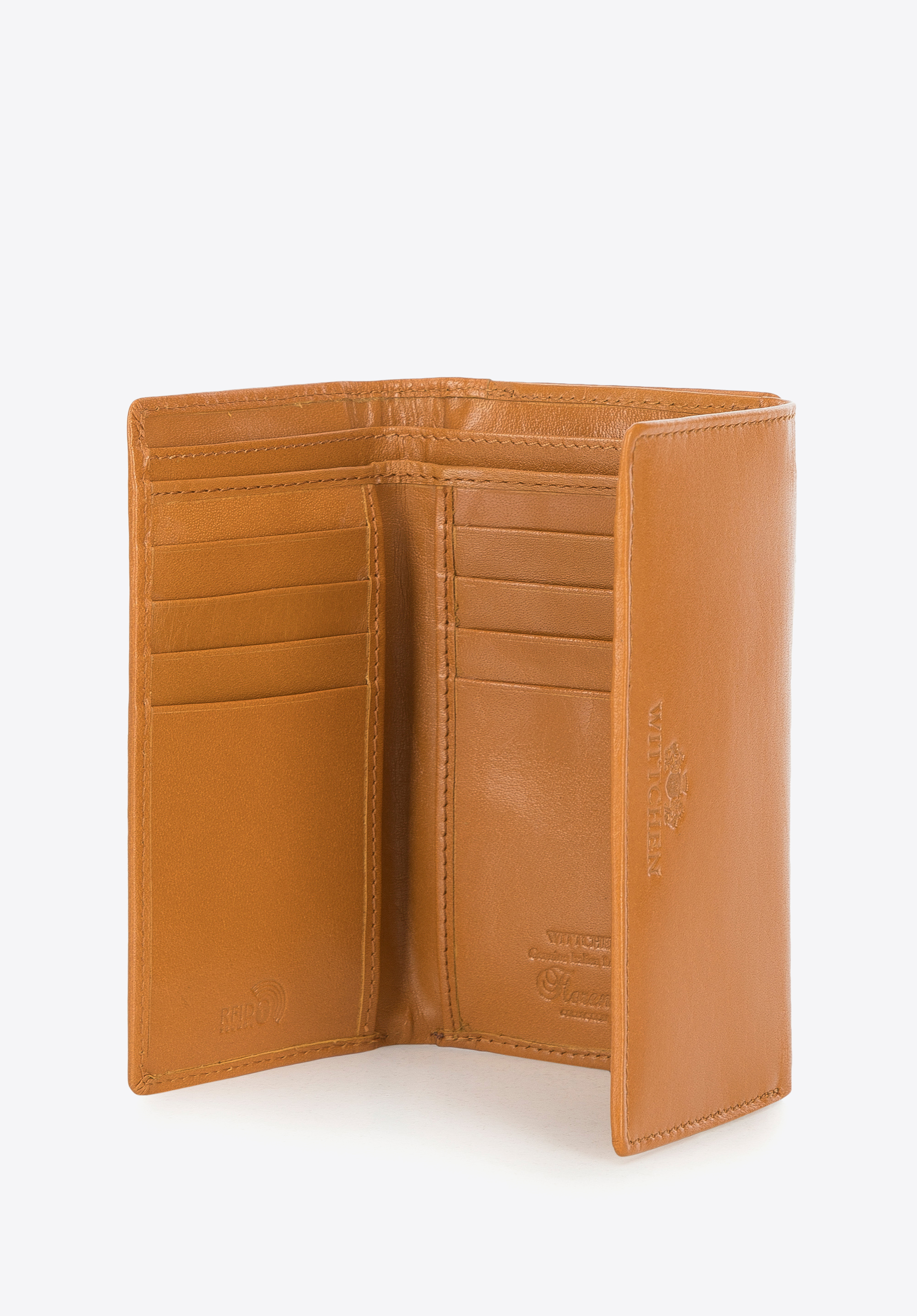 Damski portfel z gładkiej skóry średni