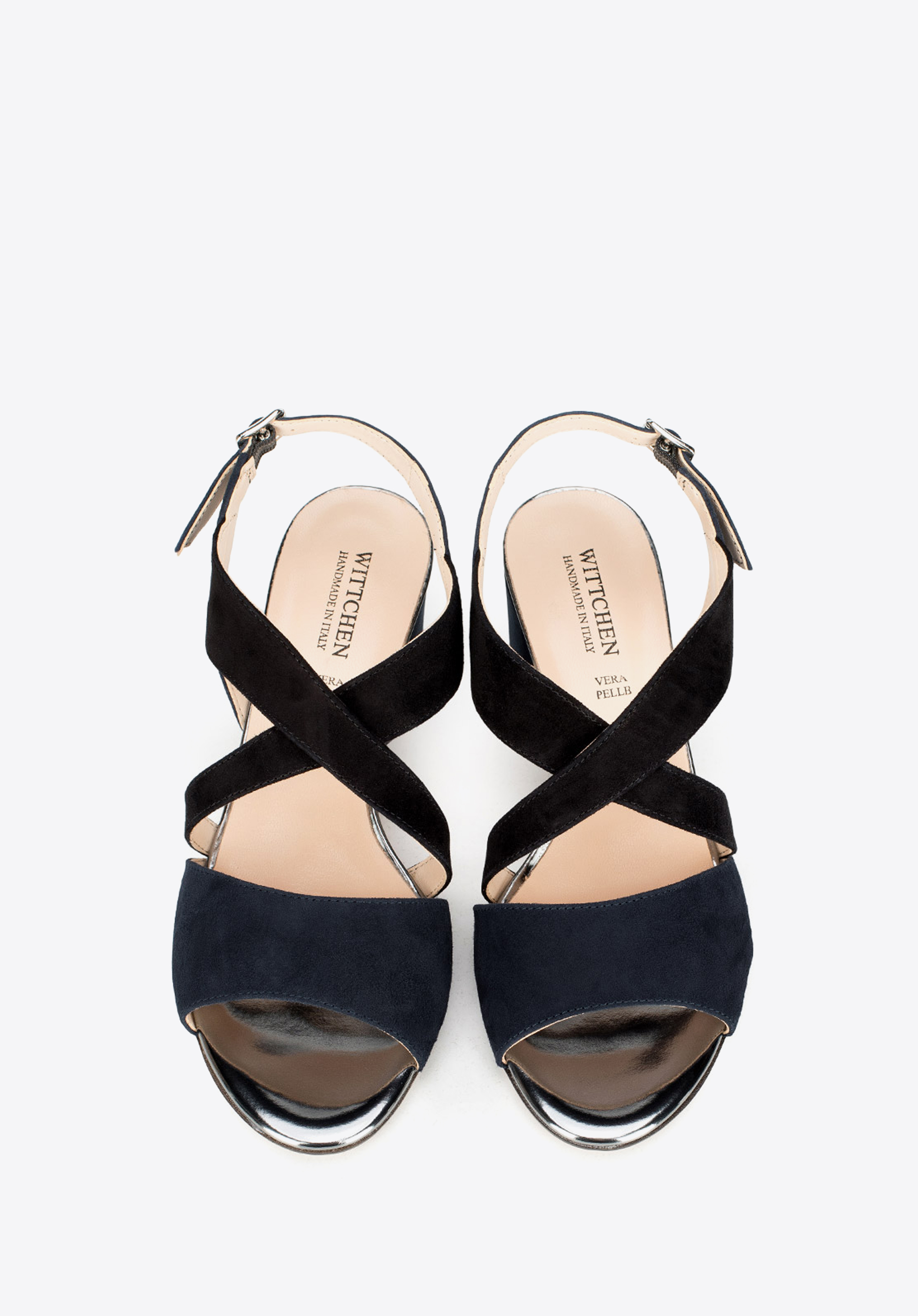 Damskie sandały zamszowe z szerokimi paskami