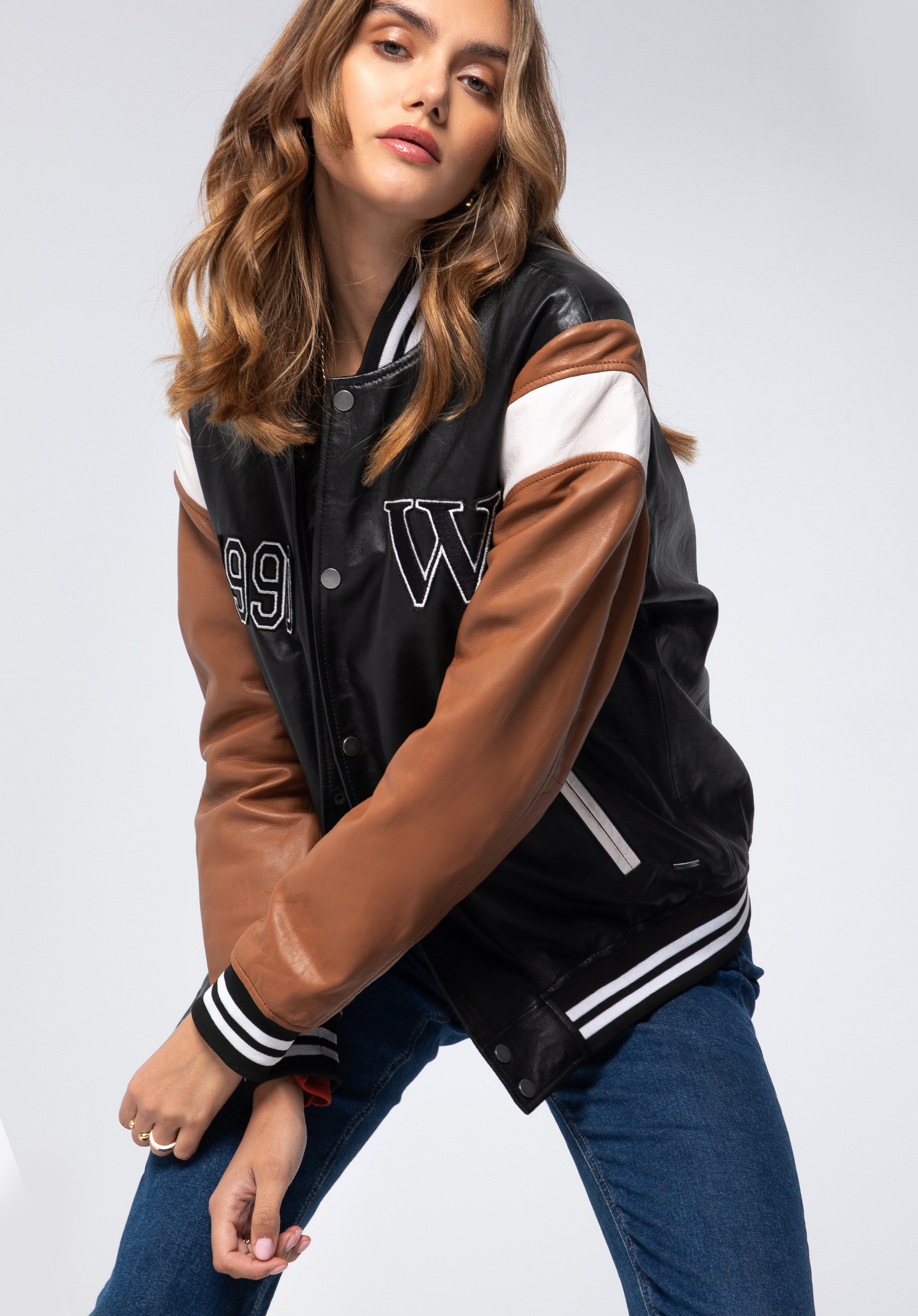 Kurtka bejsbolówka skórzana uniseks