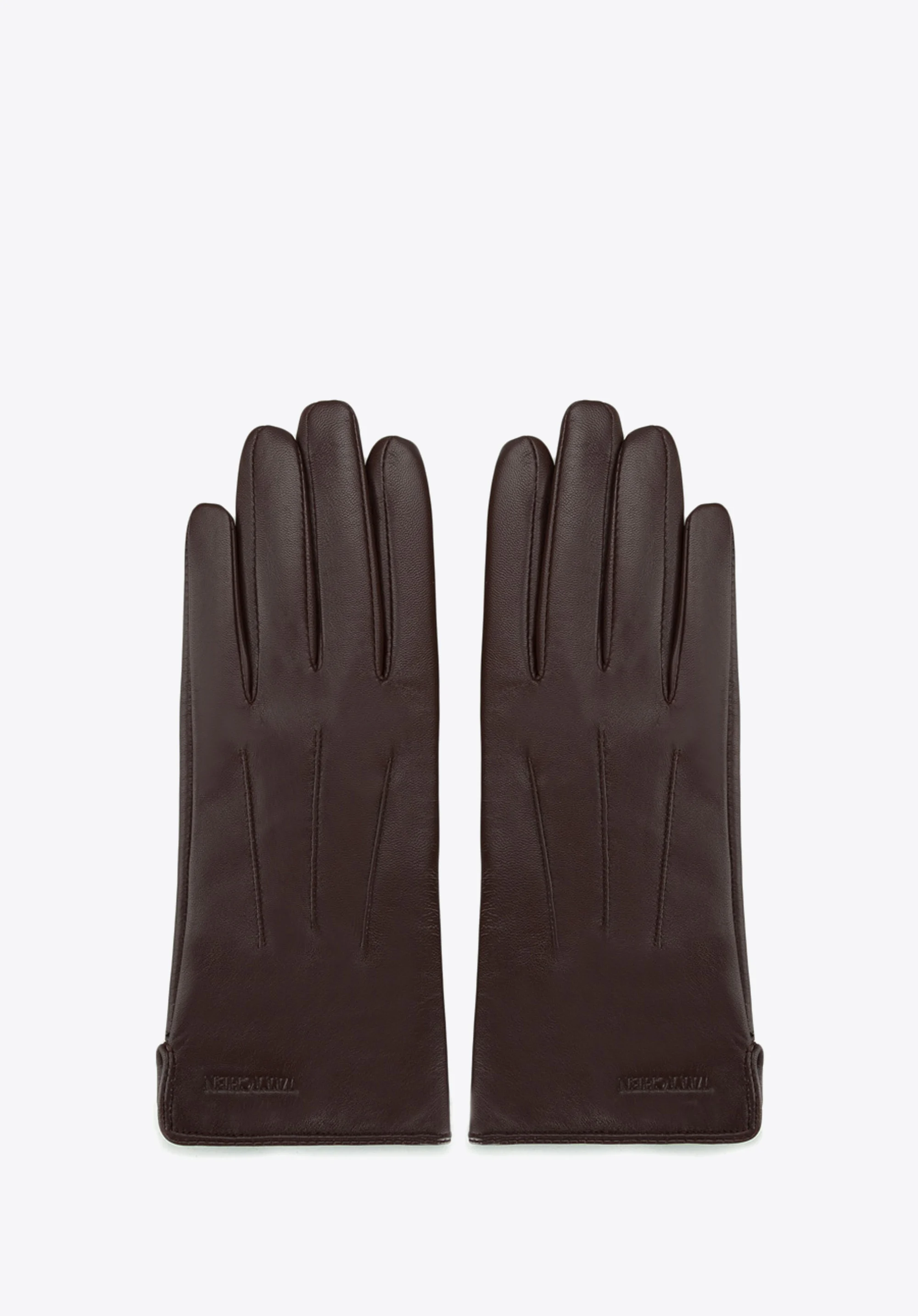 Damskie rękawiczki skórzane z pionowymi przeszyciami