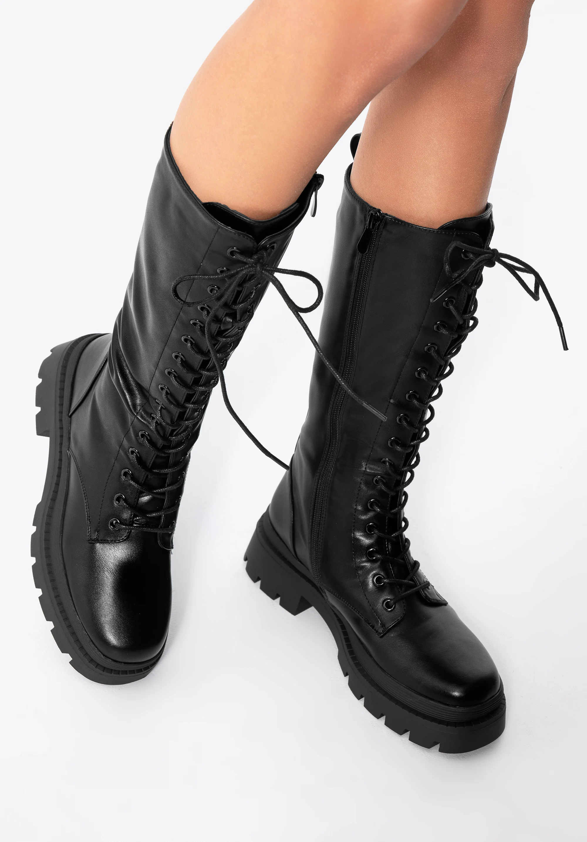 Damskie glany wysokie na platformie