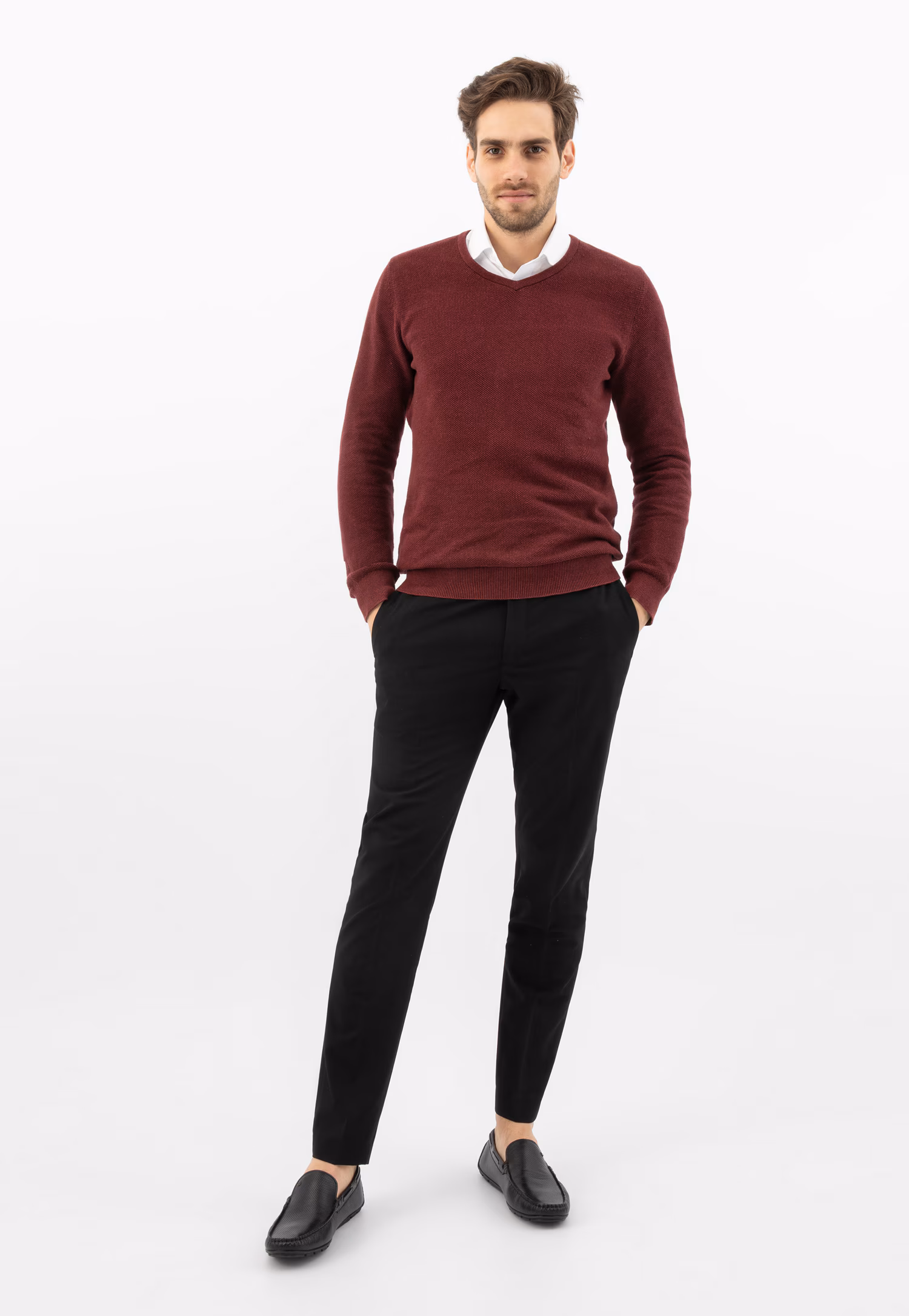 Niebieskie półbuty typu mokasyny z dwoiny welurowej