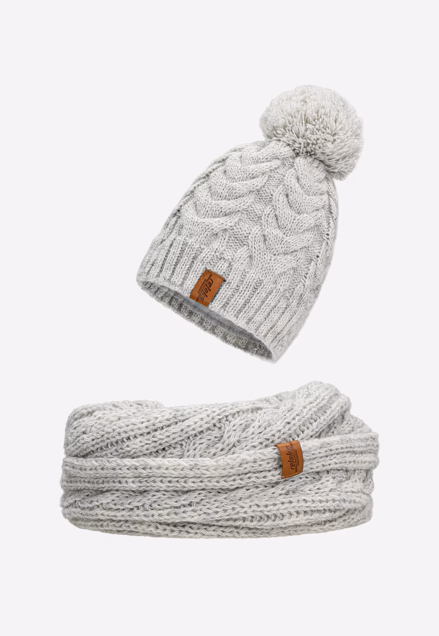 RELAKS ciepły zimowy zestaw czapka + komin