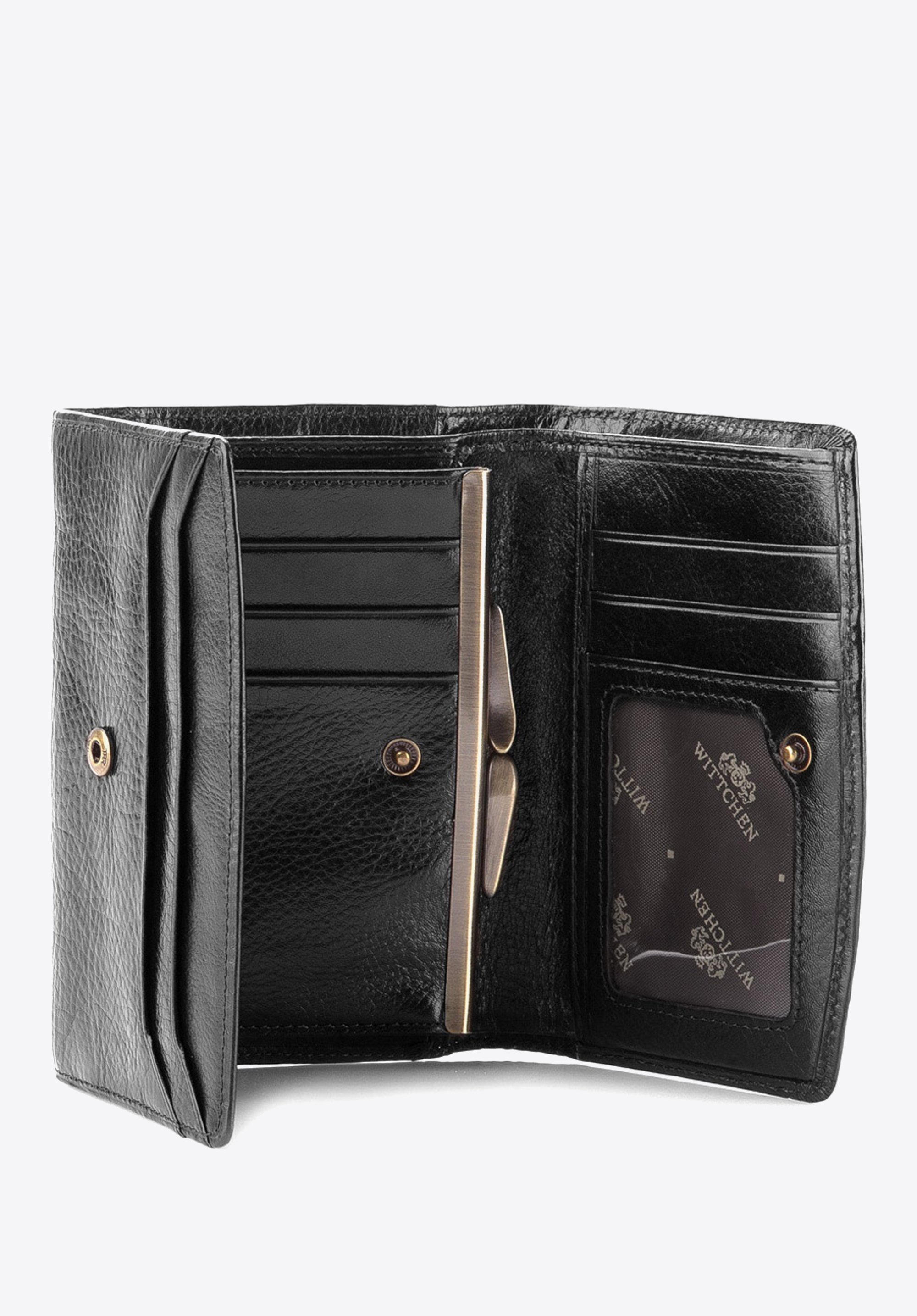 Damski portfel skórzany z kieszonką na bigiel